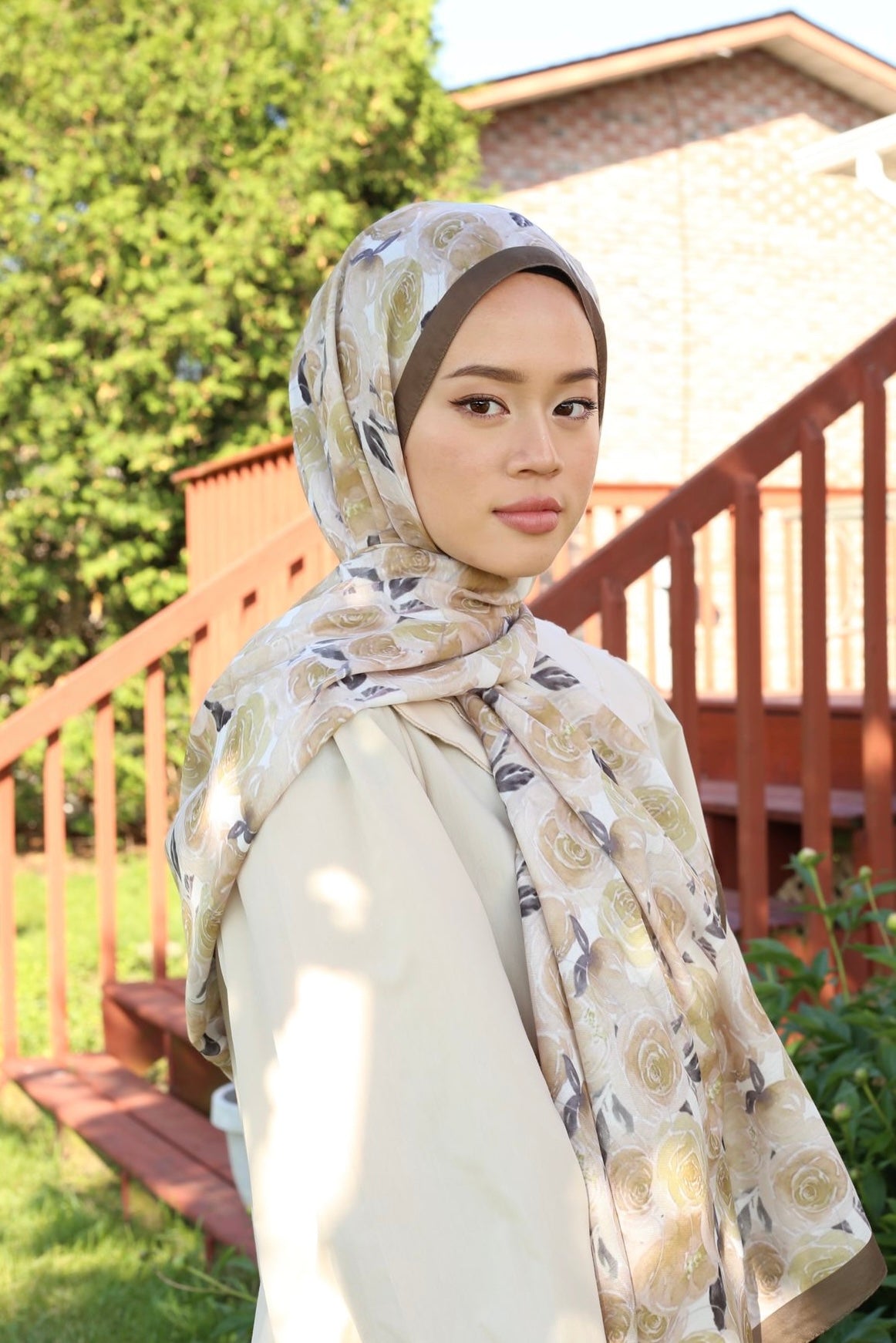 Rose Hijab - Olive Green