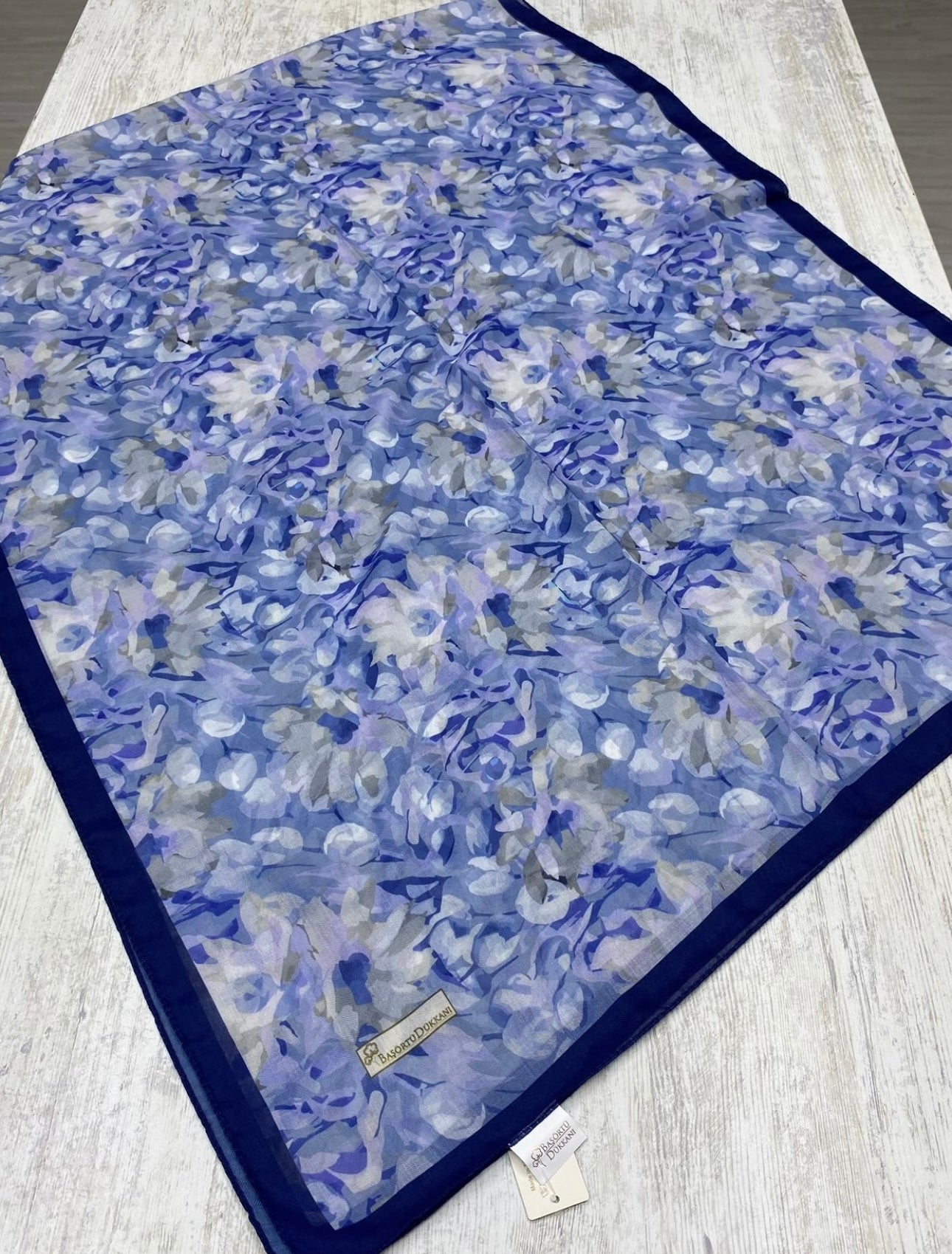 Garden Design Hijab - Navy Blue