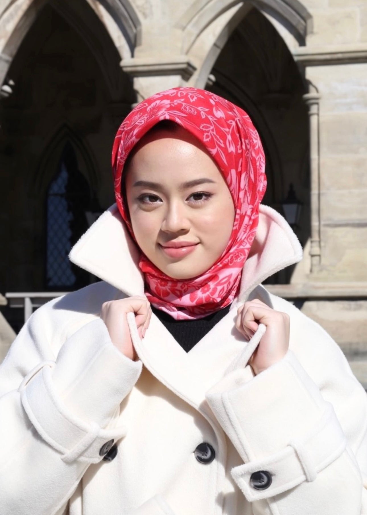 Retro Square Scarf - Red