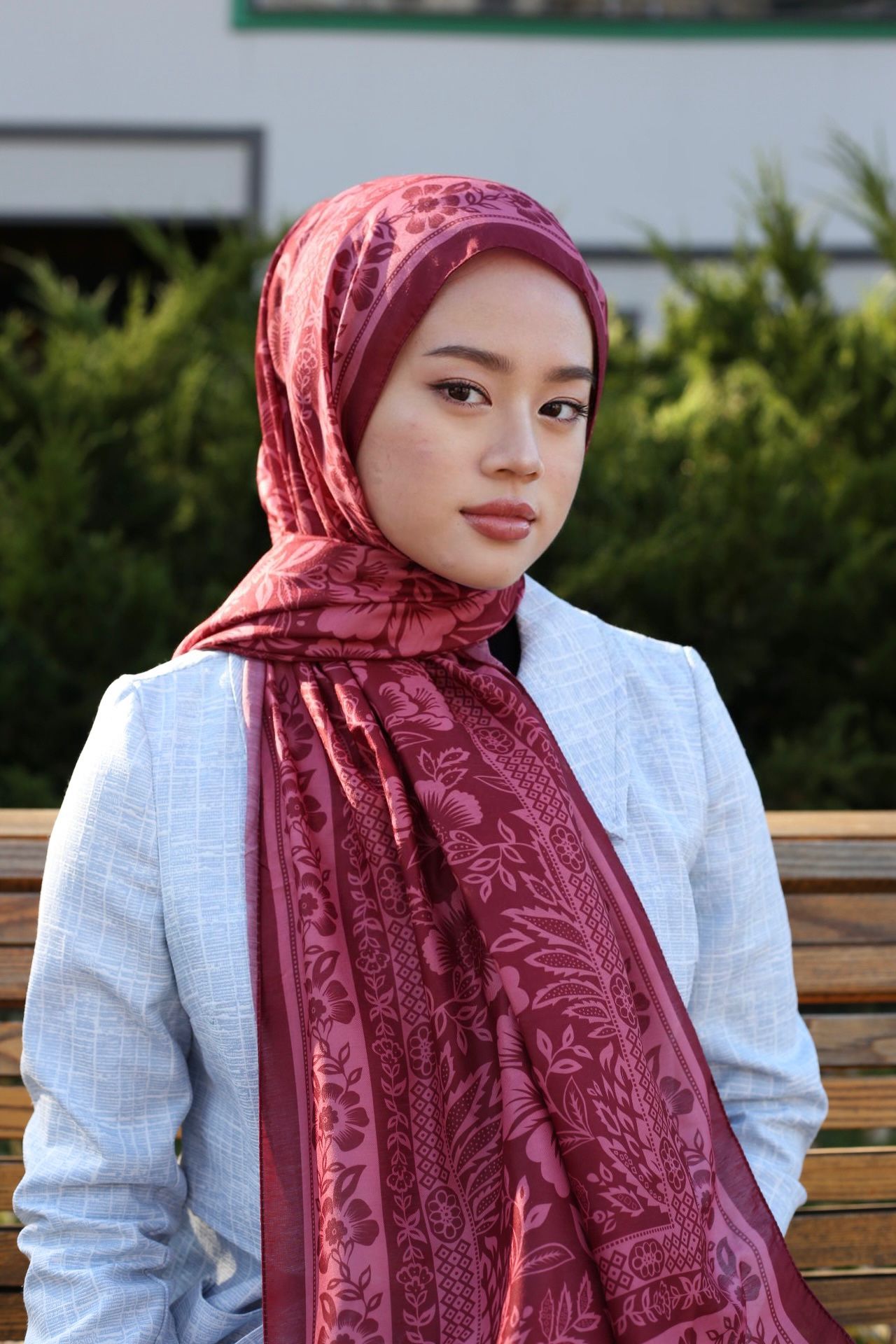 Retro Hijab - Burgundy
