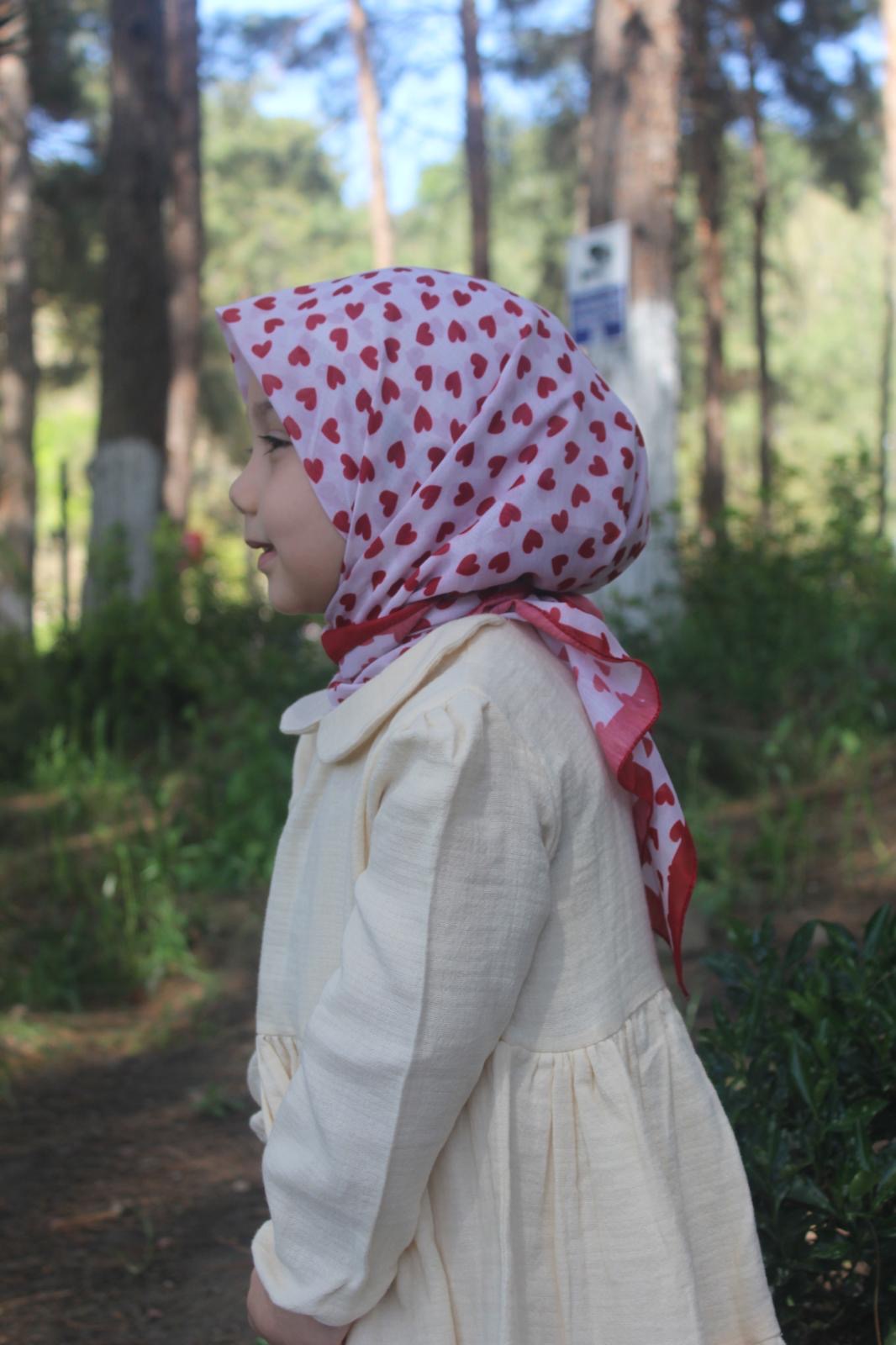 Kids Square Scarf - Red Heart