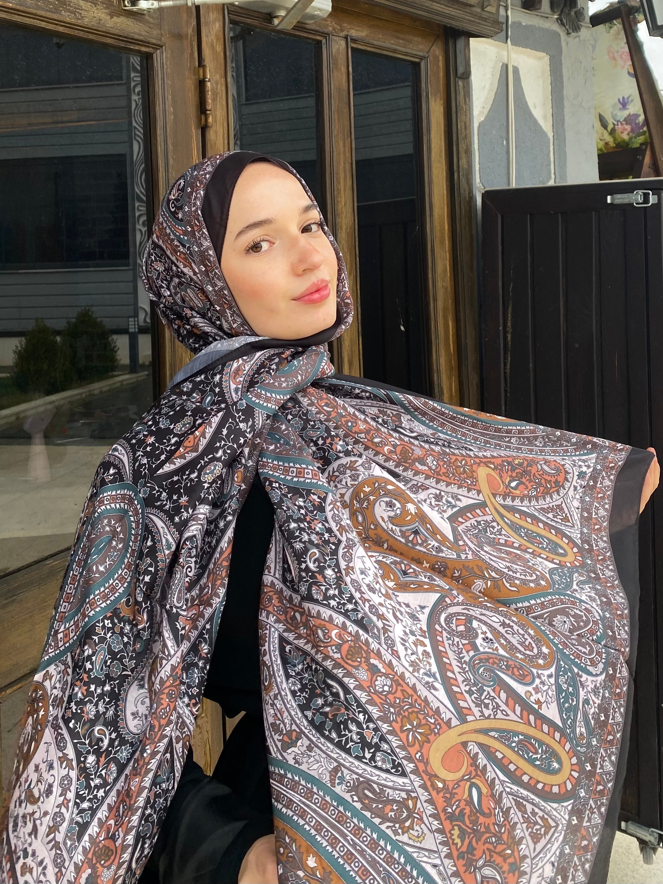 Firuze 2 Hijab - Black Green