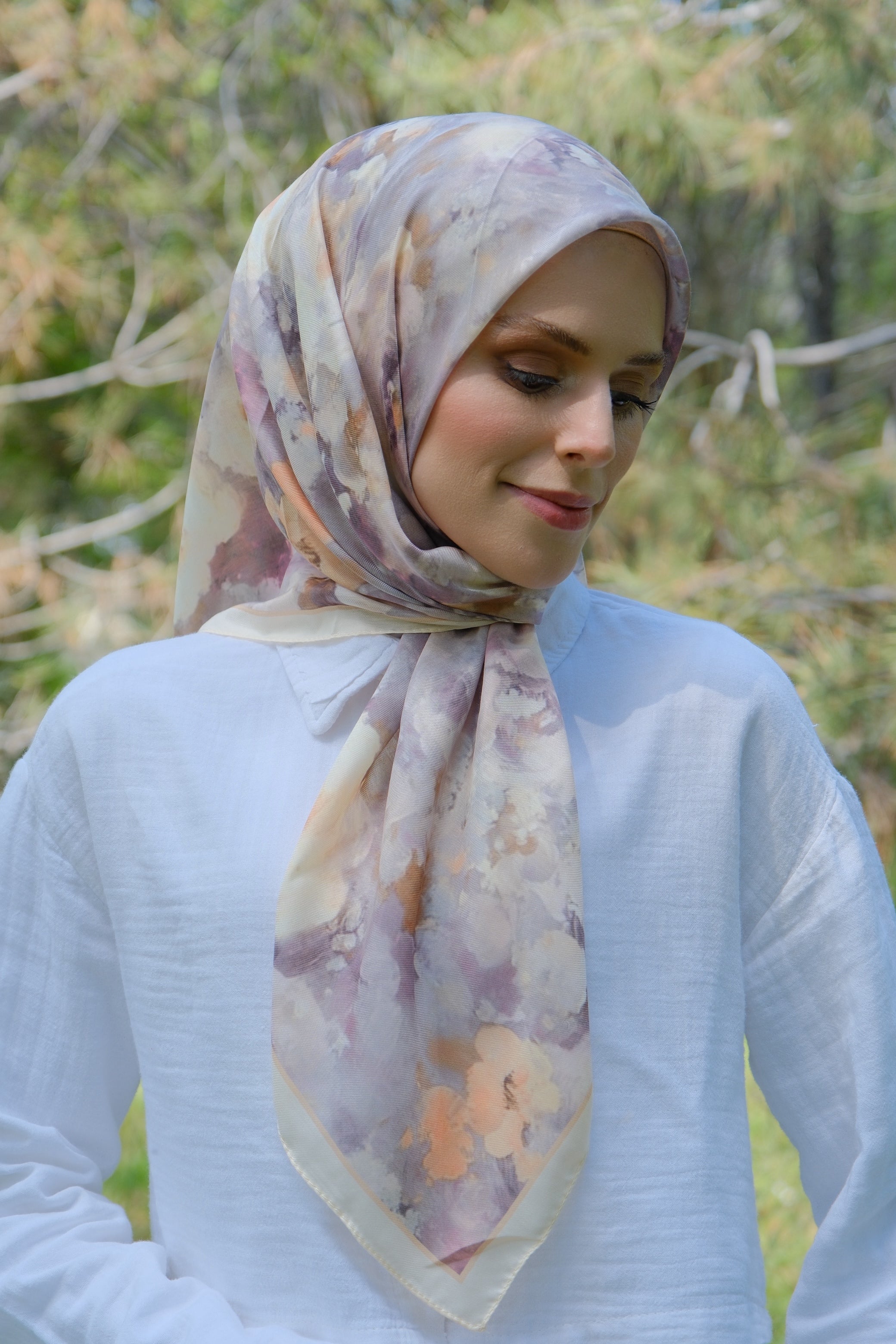 Rose Blend Square Scarf - Butter Yellow
