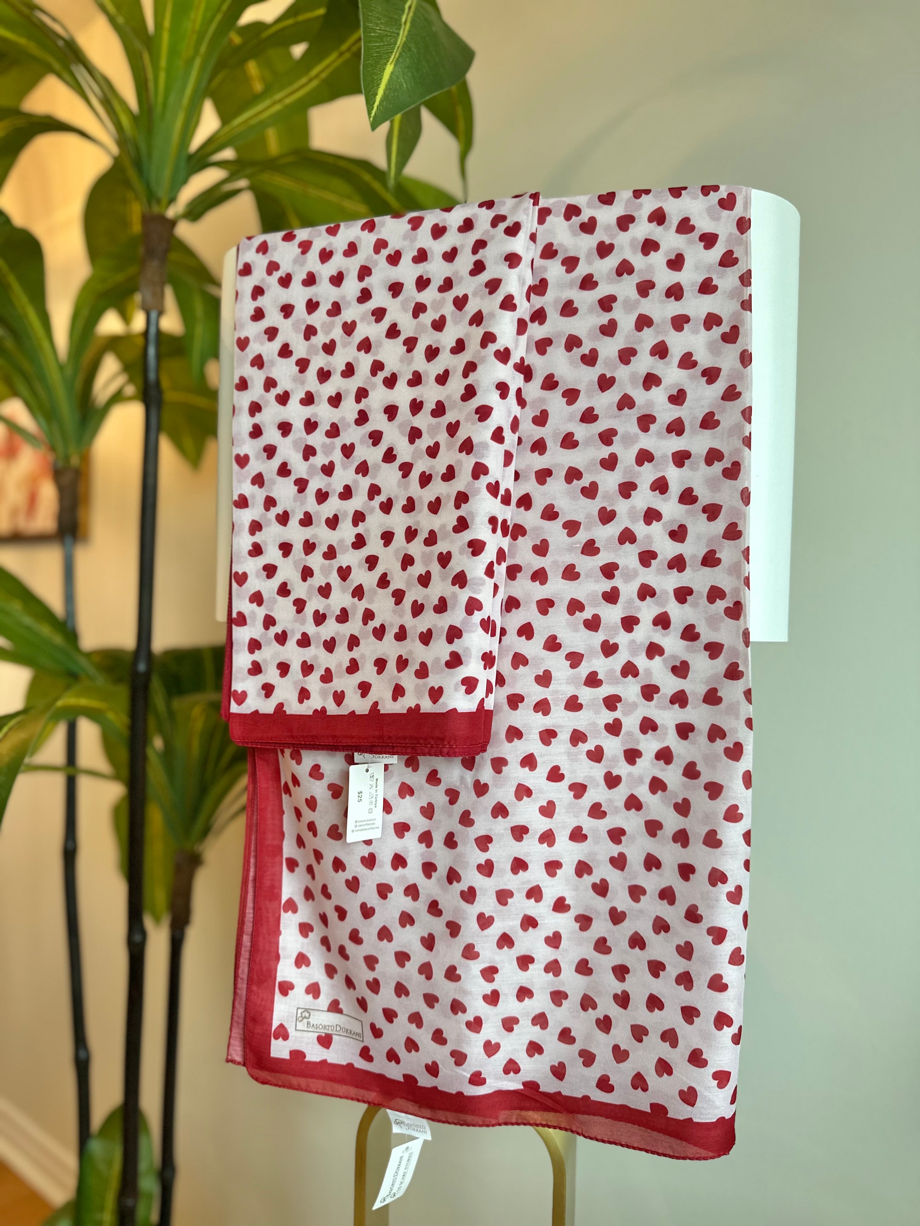 Mom & Kids Square Scarf - Red Heart