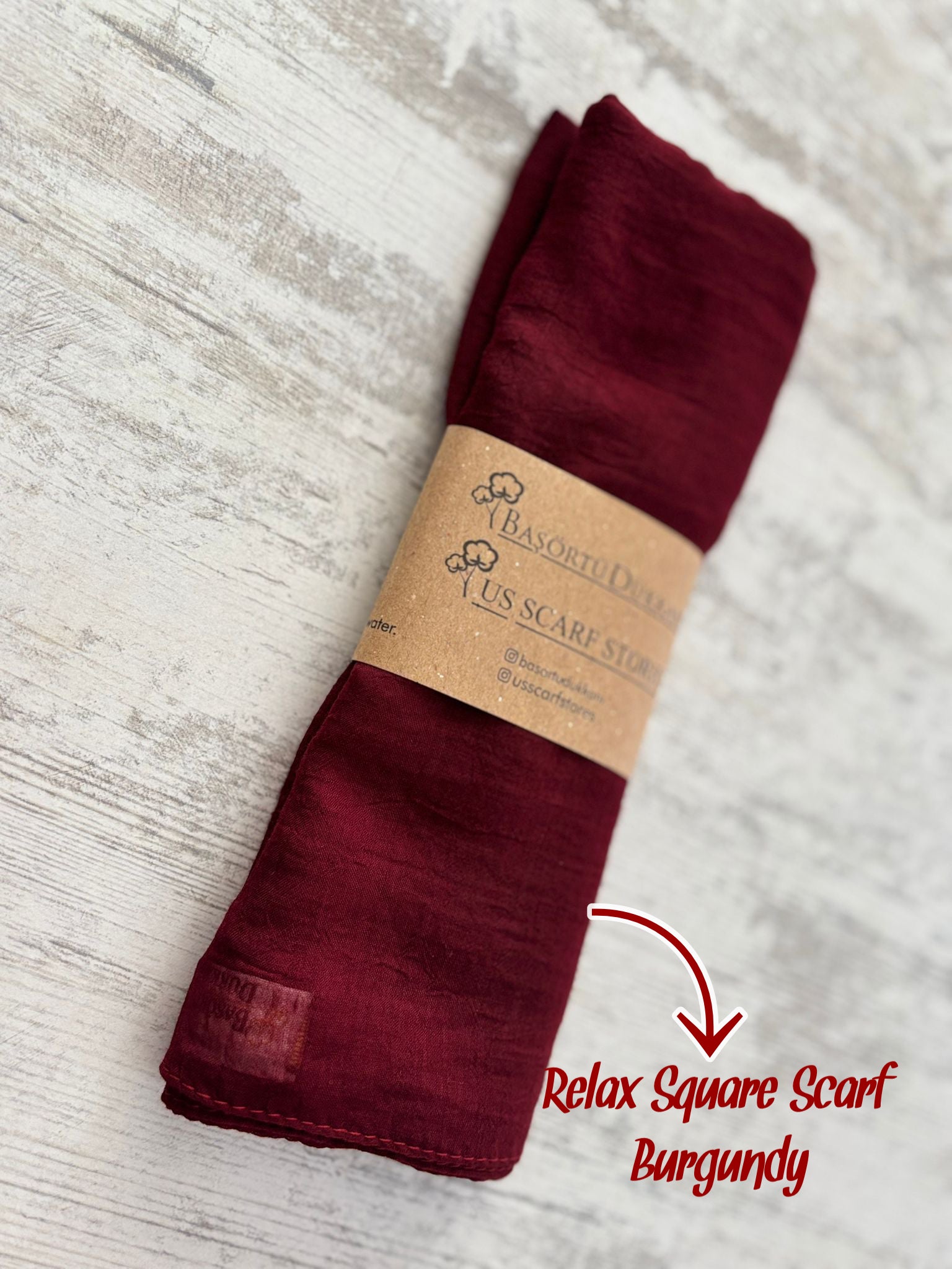 Relax Square Scarf - Burgundy