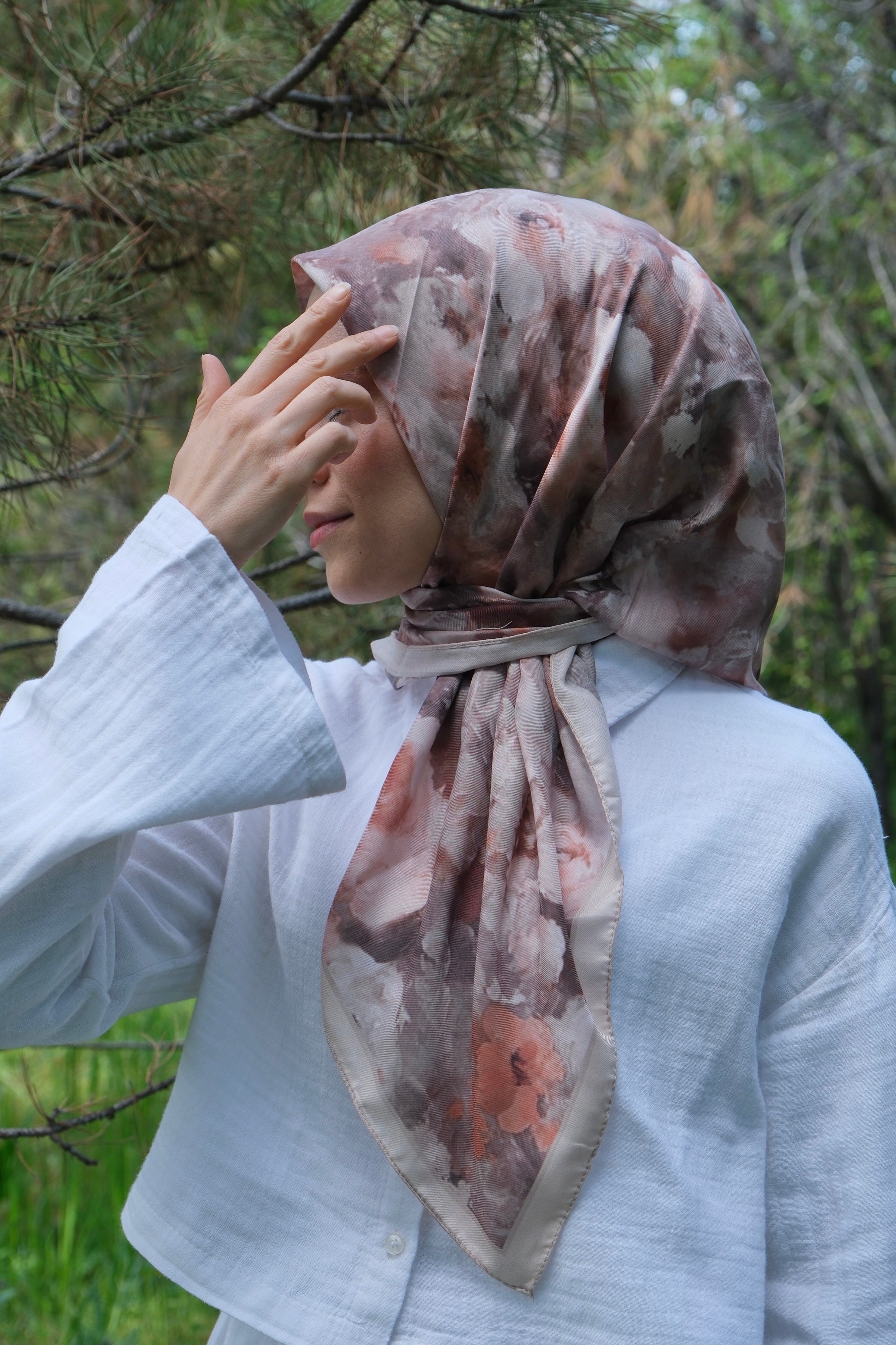Rose Blend Square Scarf - Misty Green