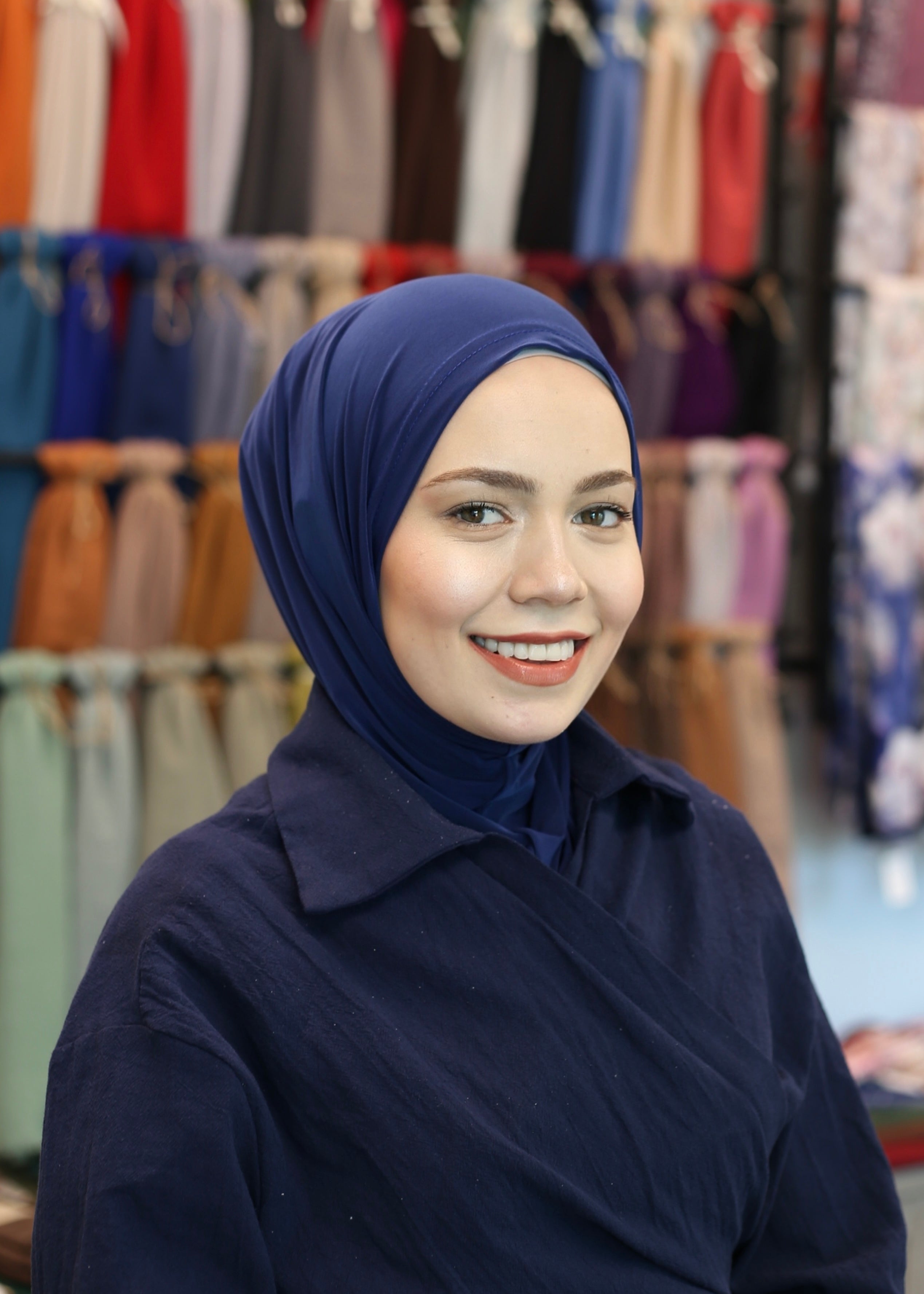 New Athletic Hijab -Petrol Blue (No Snap Closure)