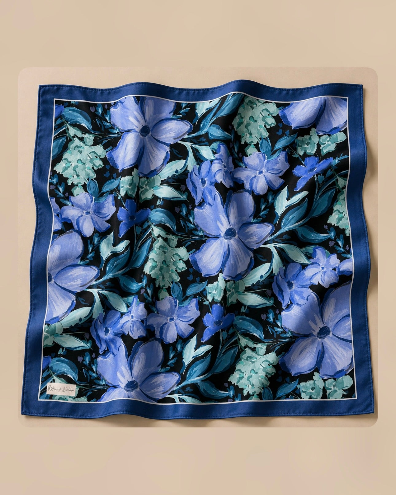 Lily Square Scarf - Midnight Blue