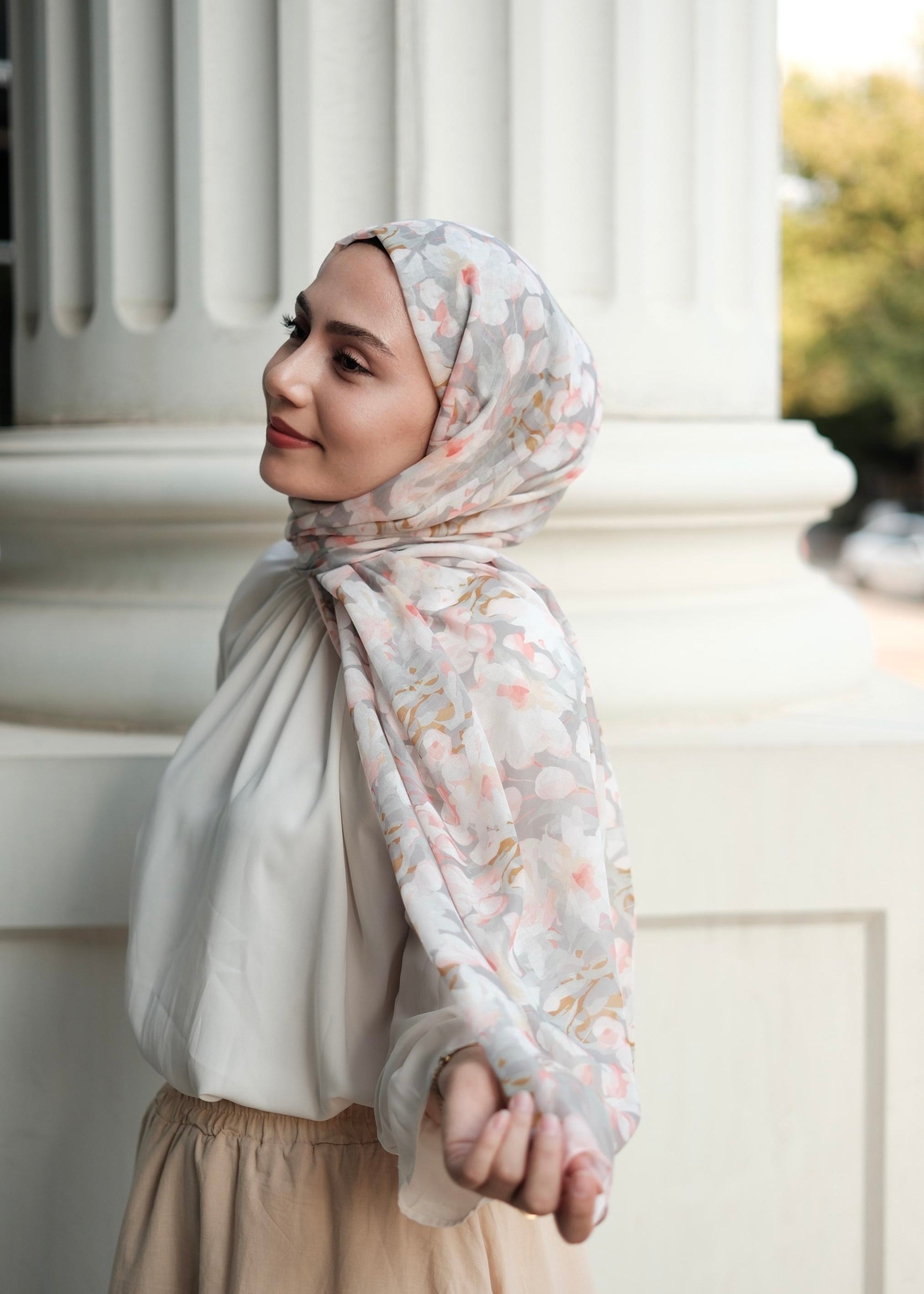 Garden Design Hijab - Soft Mint
