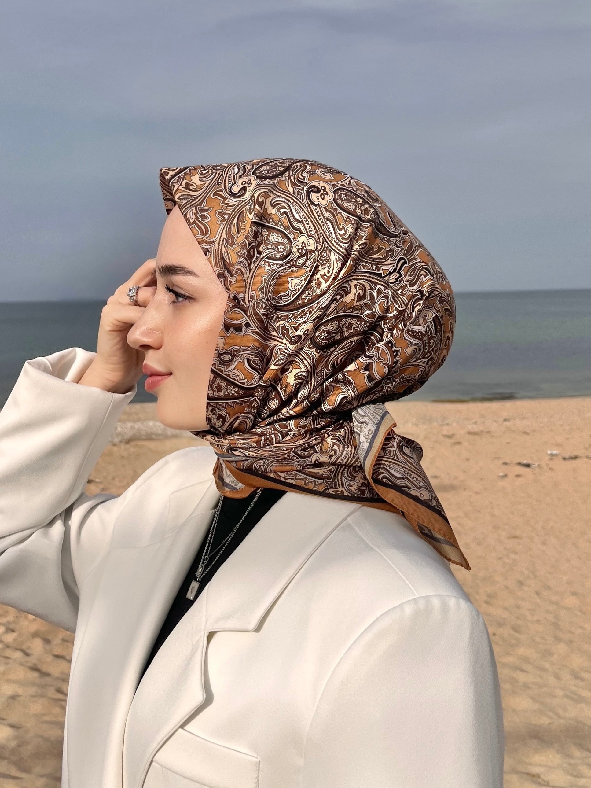 Firuze 2 Square Scarf - Mustard
