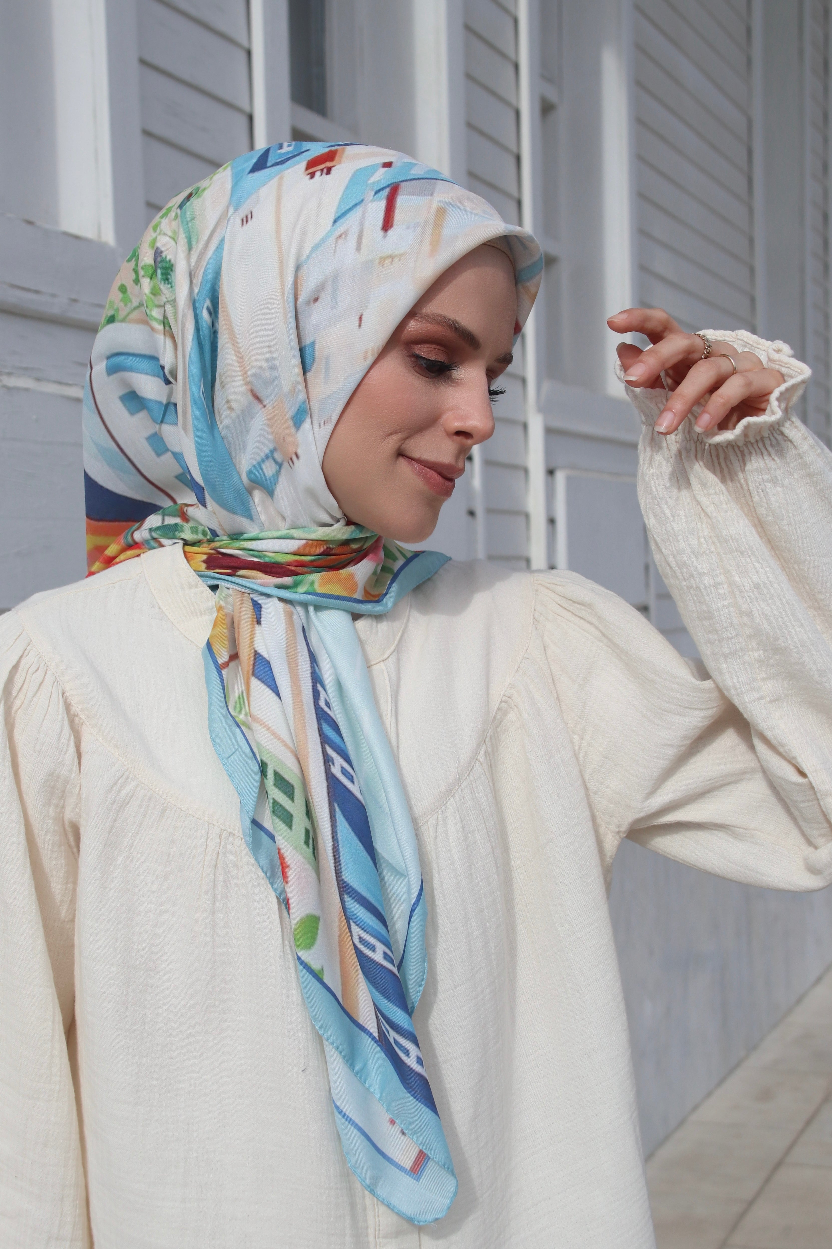City Square Scarf - Blue Sky