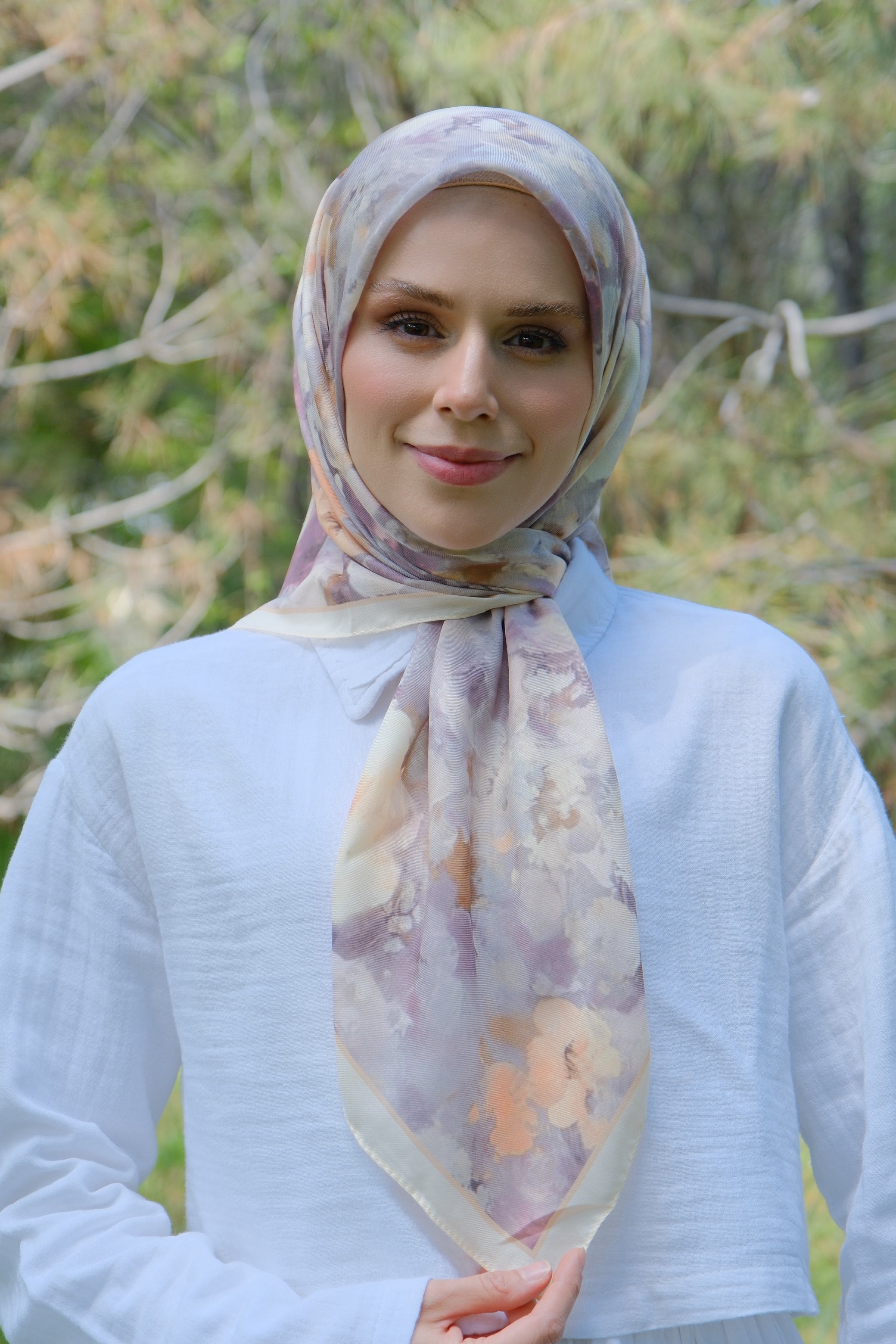 Rose Blend Square Scarf - Butter Yellow