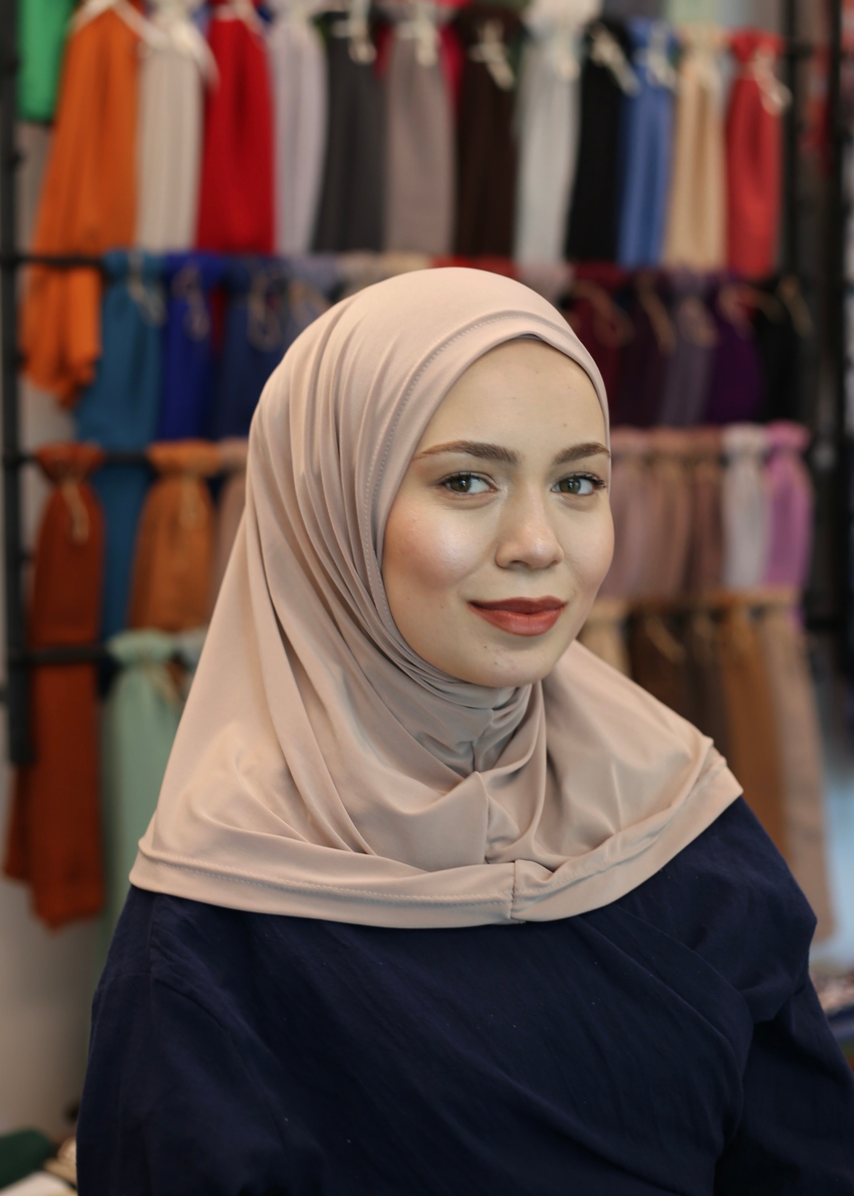 New Athletic Hijab -Nude (No Snap Closure)