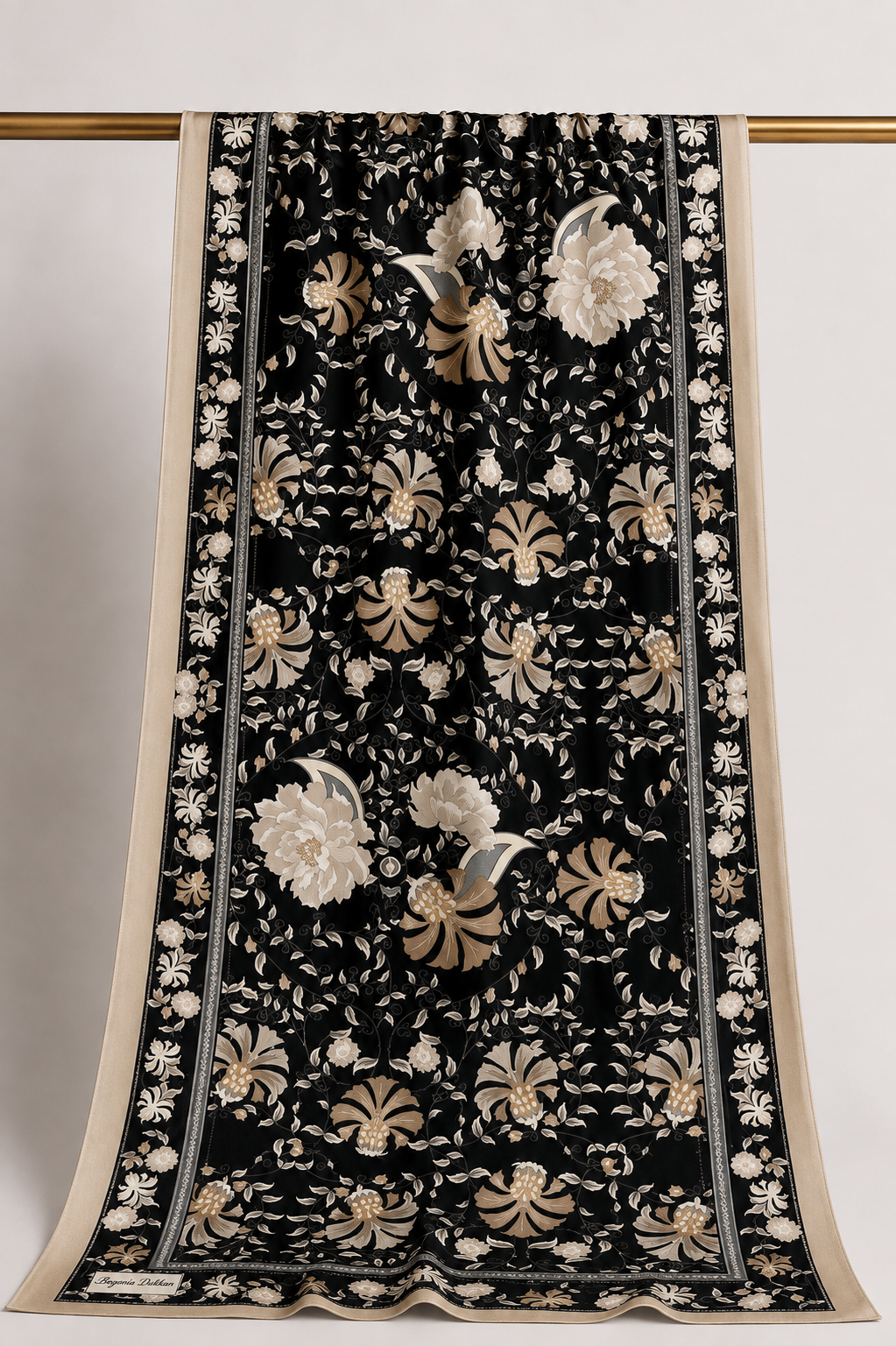 Palace Flower Hijab - Black