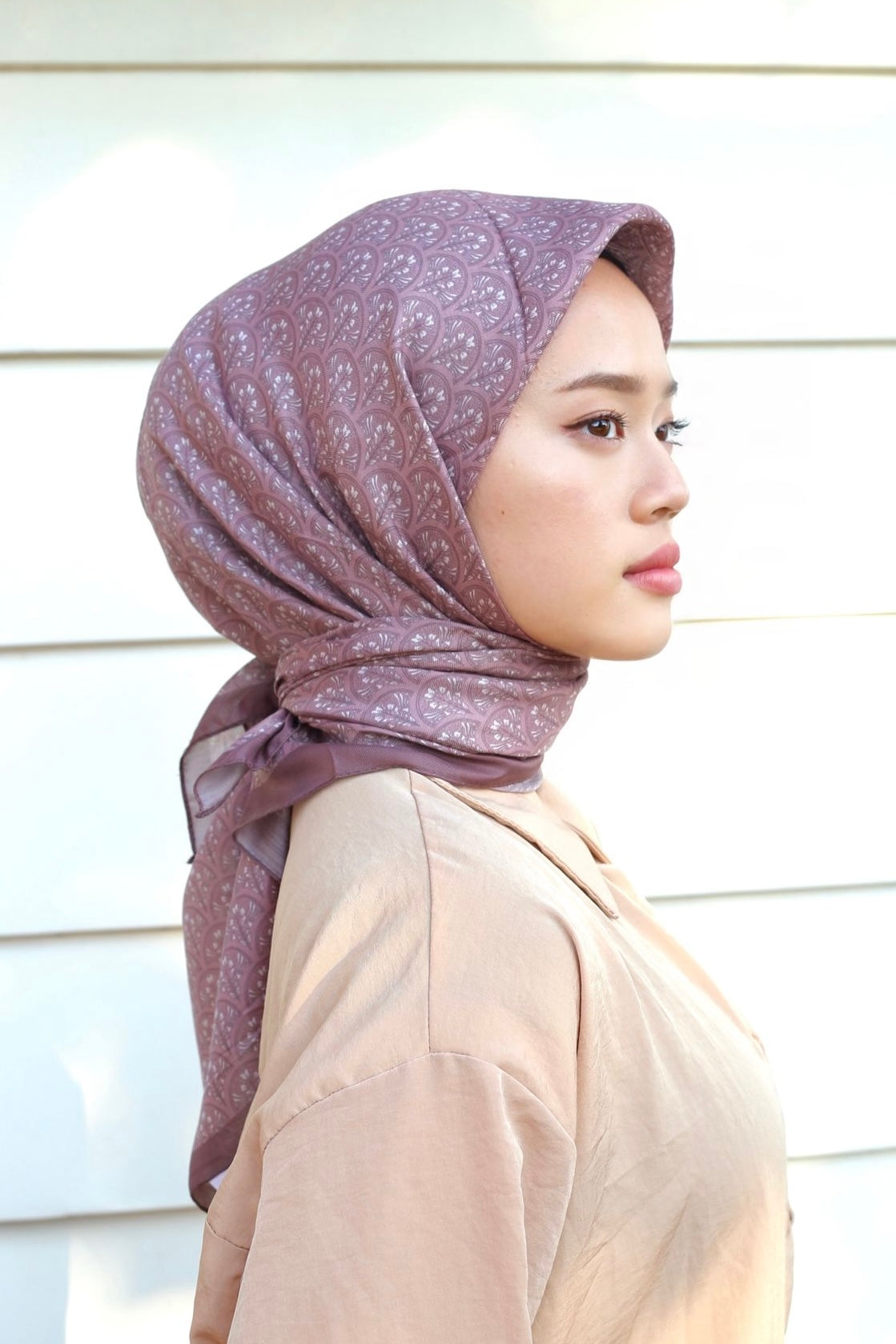 Minimal Square Scarf - Mauve Lilac