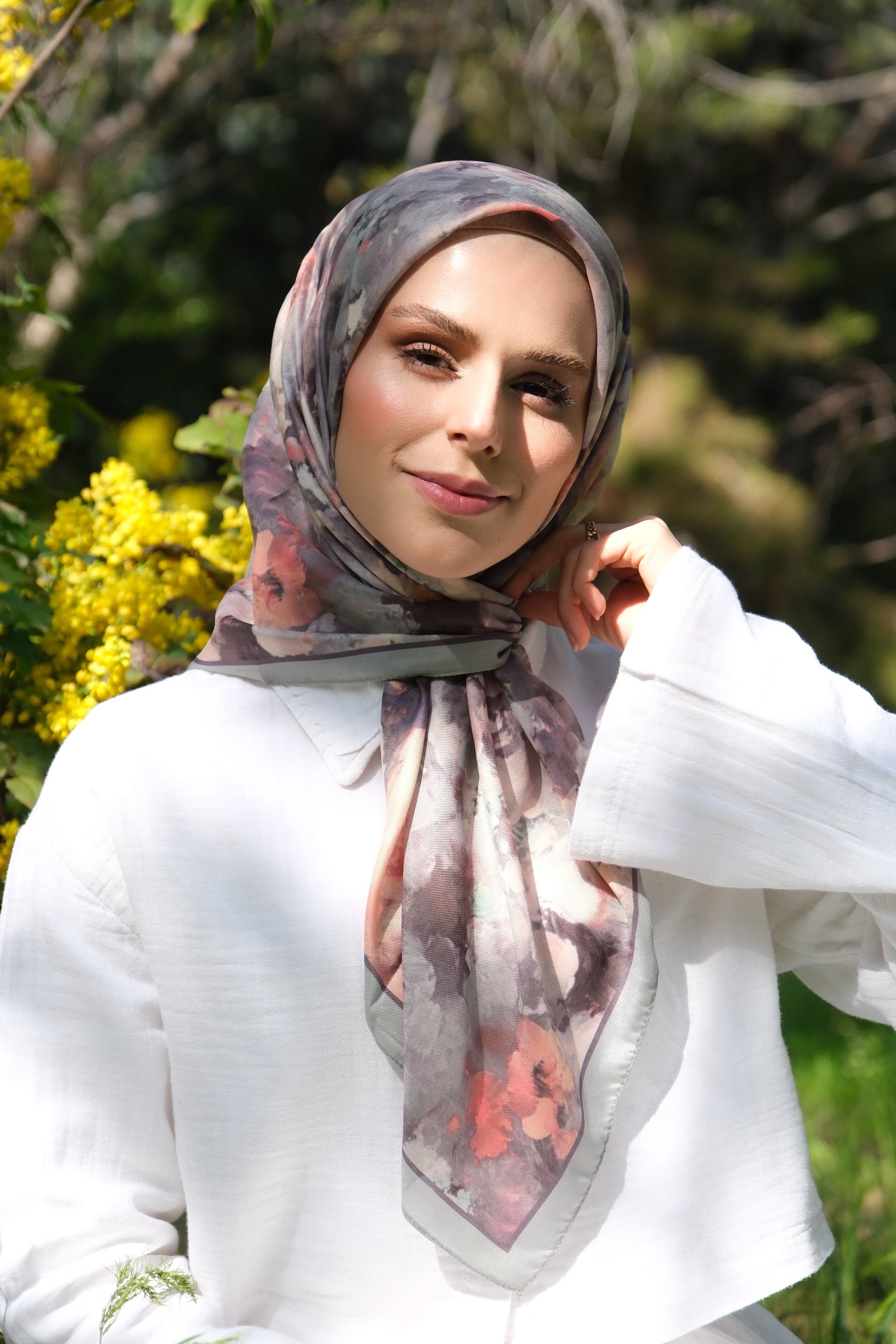 Rose Blend Square Scarf - Dusty Mint