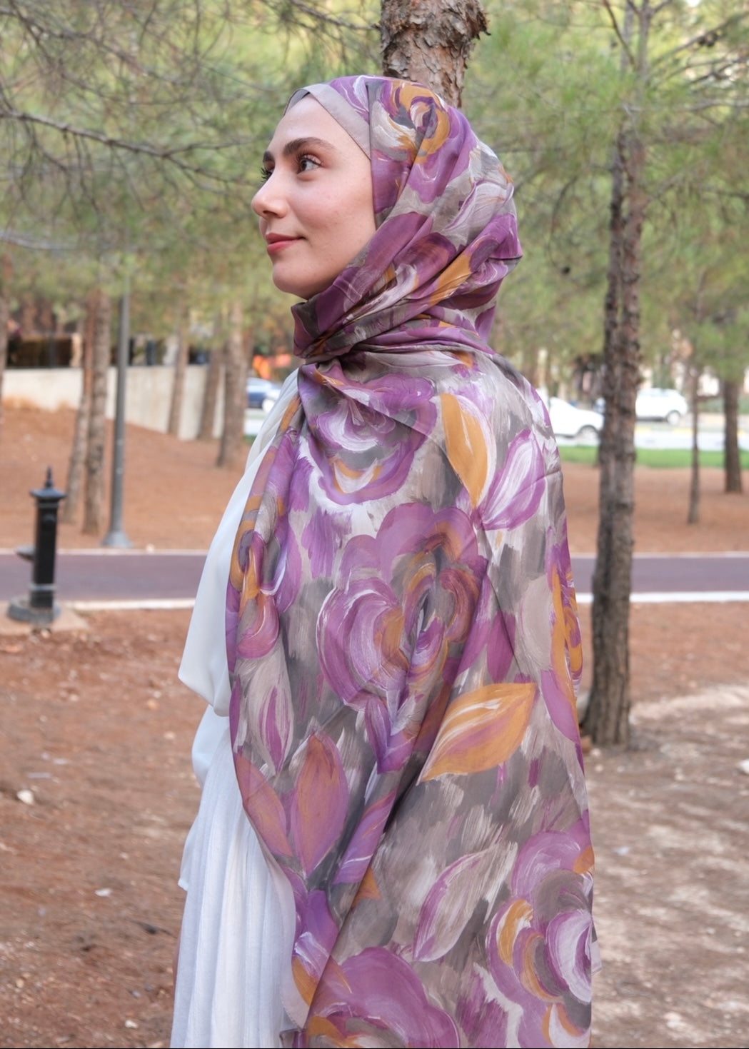 Rosara Hijab - Taupe-Plum