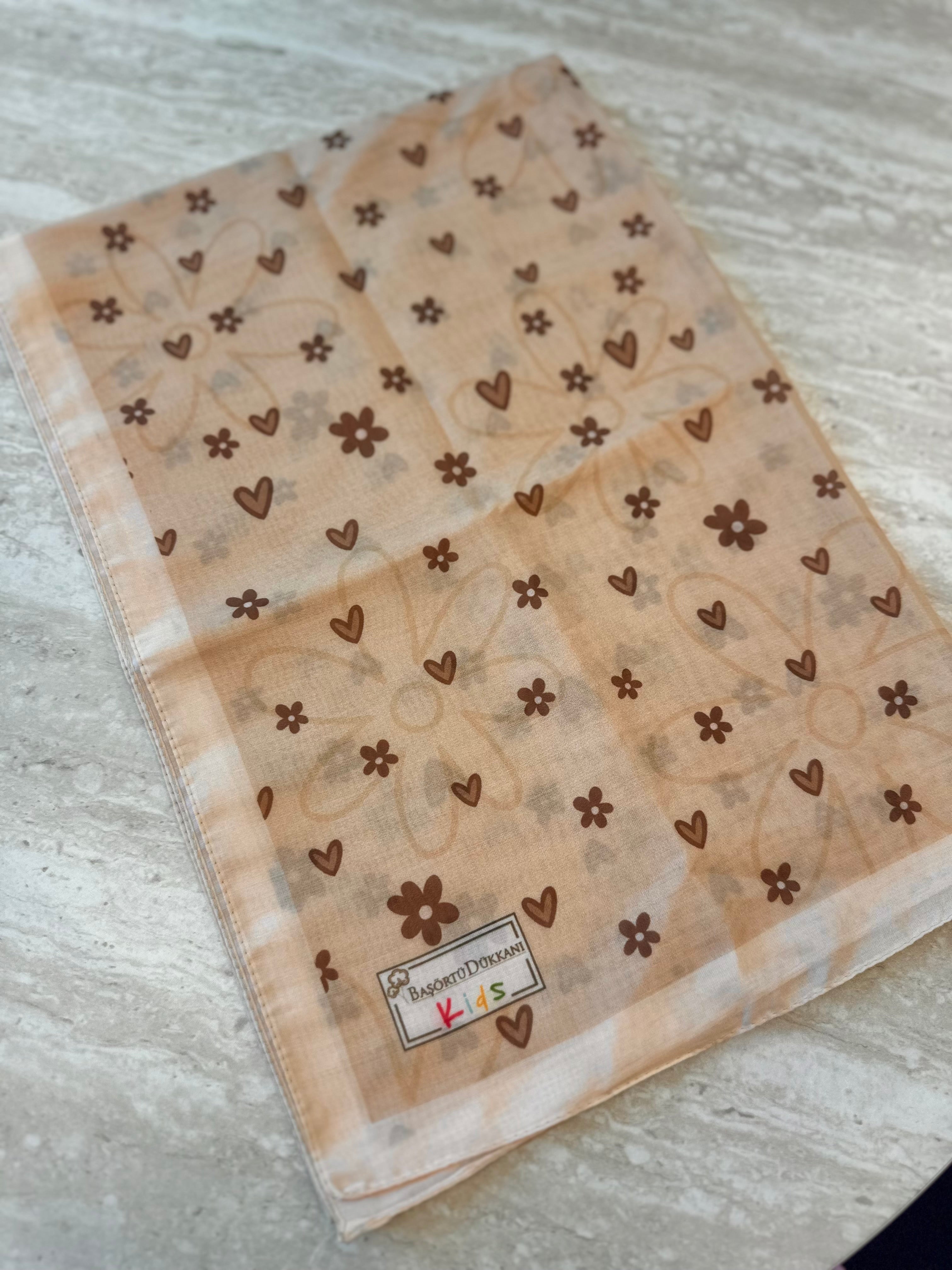 Kids Hijab - Coffee Heart