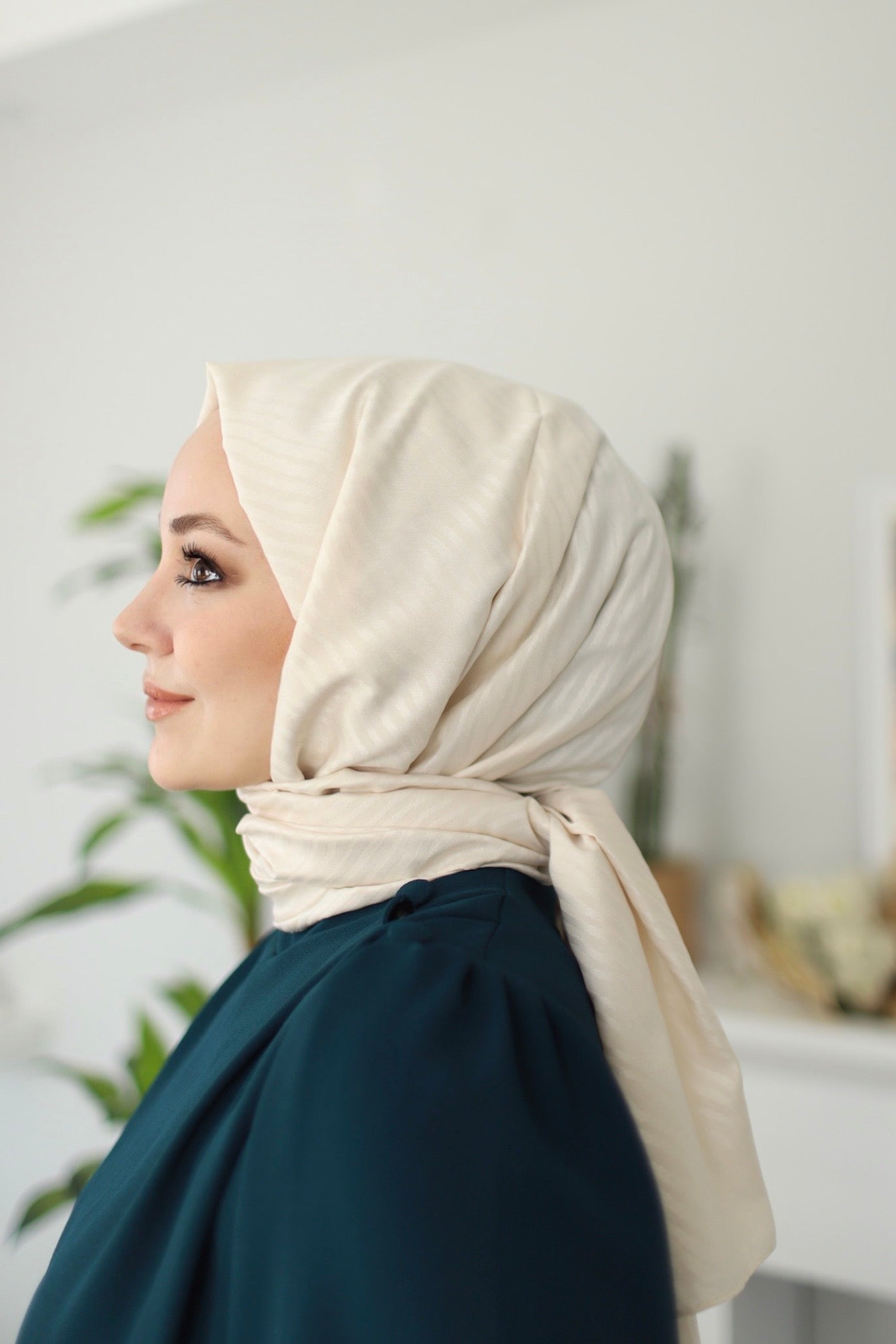 Jacquard Hijab - Off White