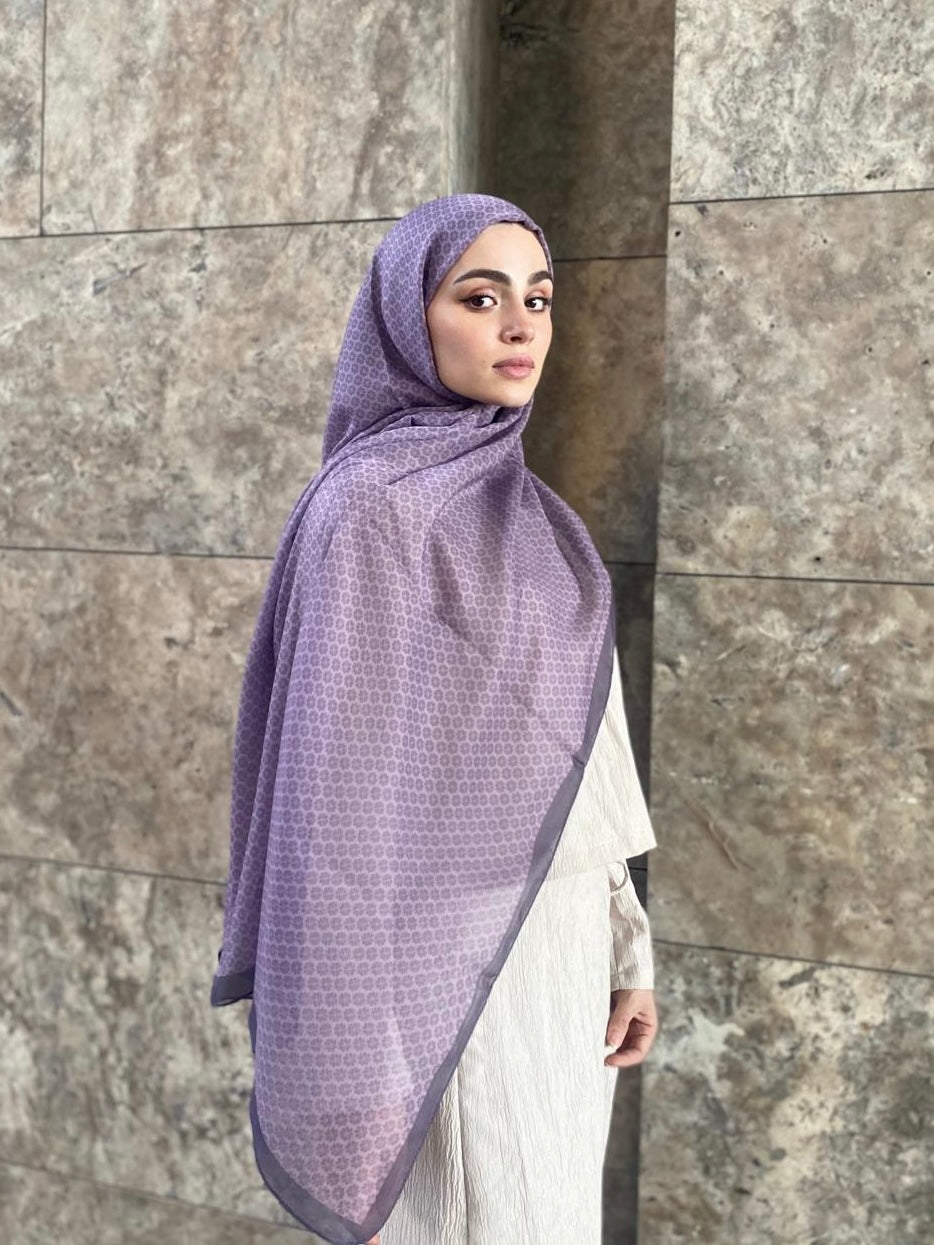 Clover Pattern Hijab - Lavender