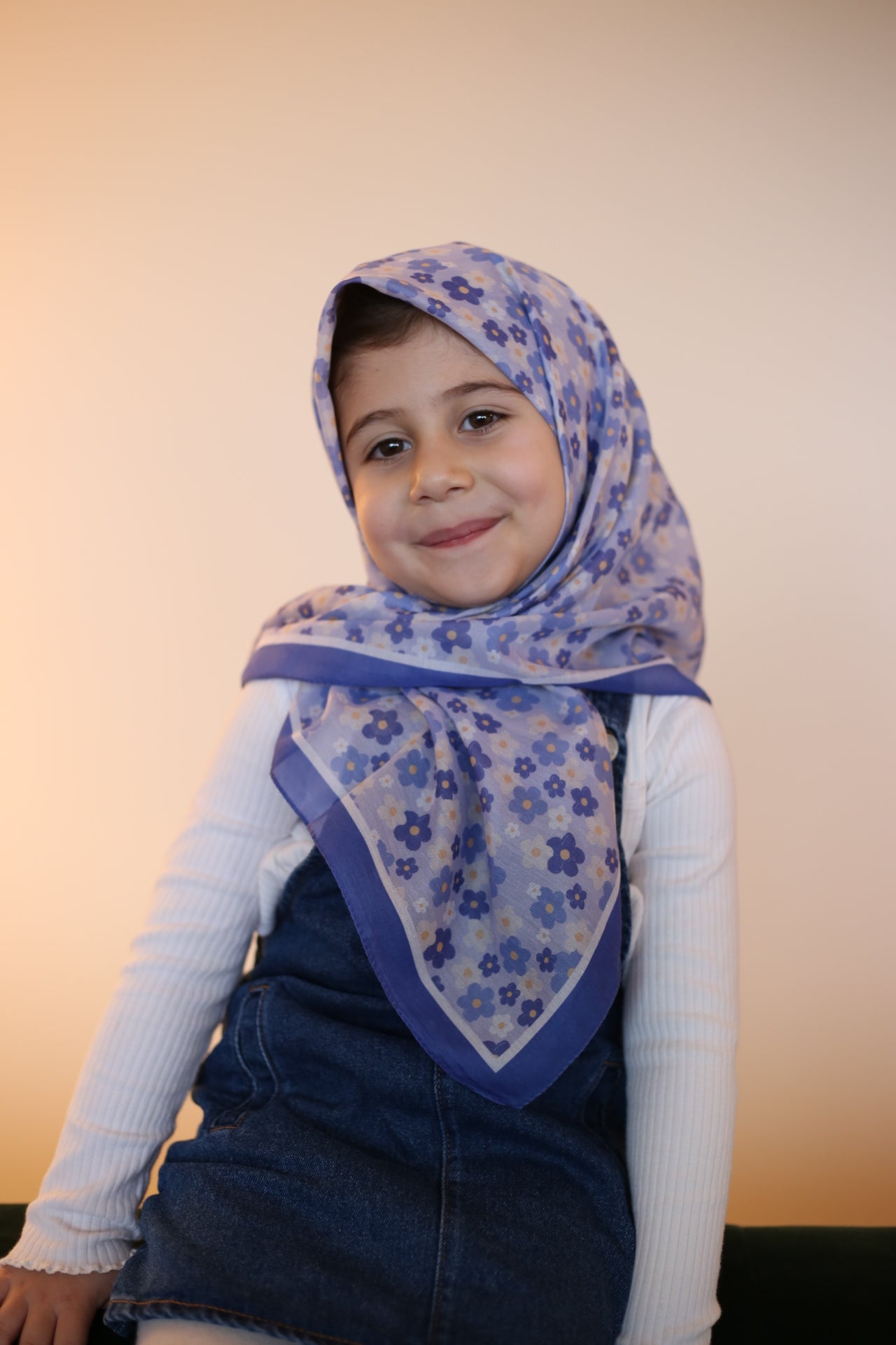 Kids Square Scarf - Blue Wildflower
