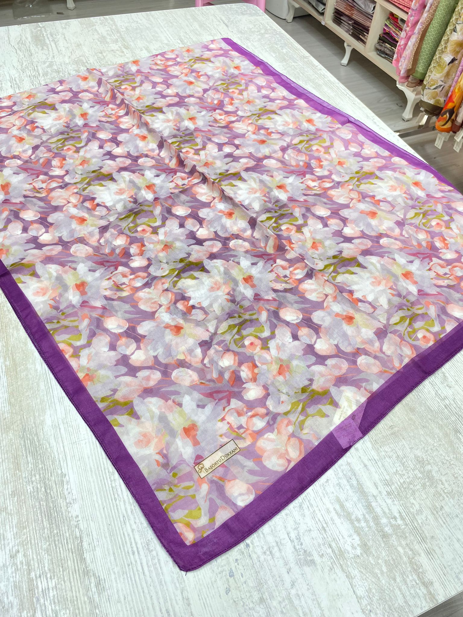 Garden Design Hijab - Purple