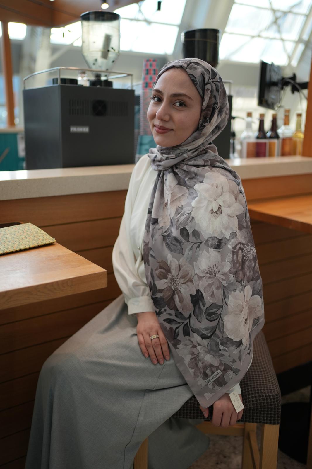 Velvet Bloom Hijab - Taupe
