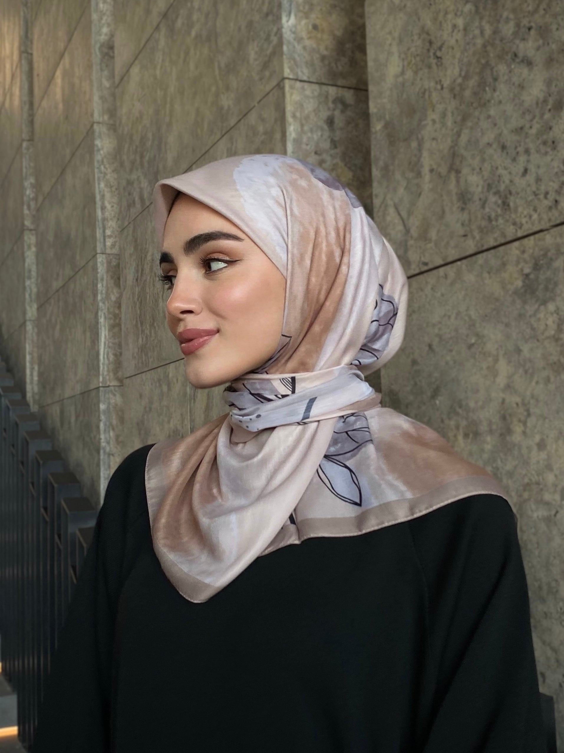 Coral Square Scarf - Cream
