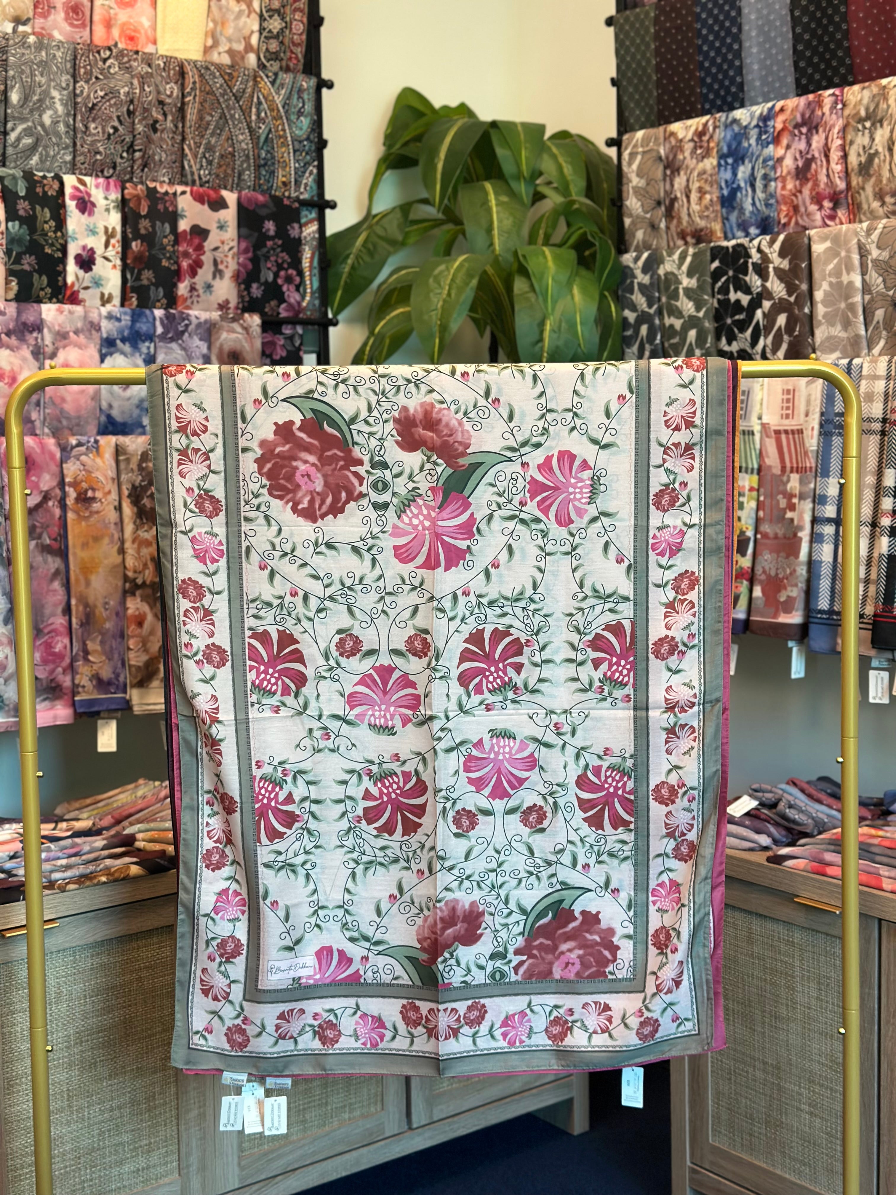 Palace Flower Hijab - Soft Green