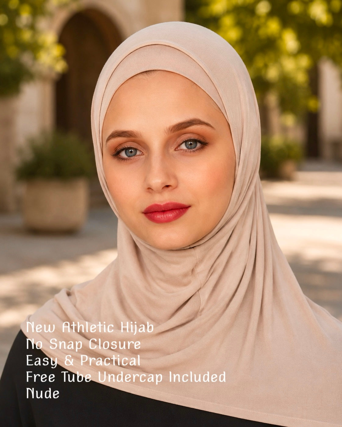 New Athletic Hijab -Nude (No Snap Closure)