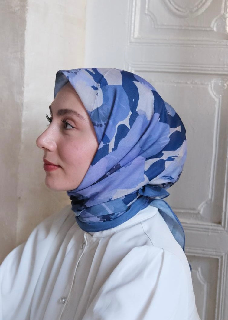 Maribel Square Scarf - Midnight Blue