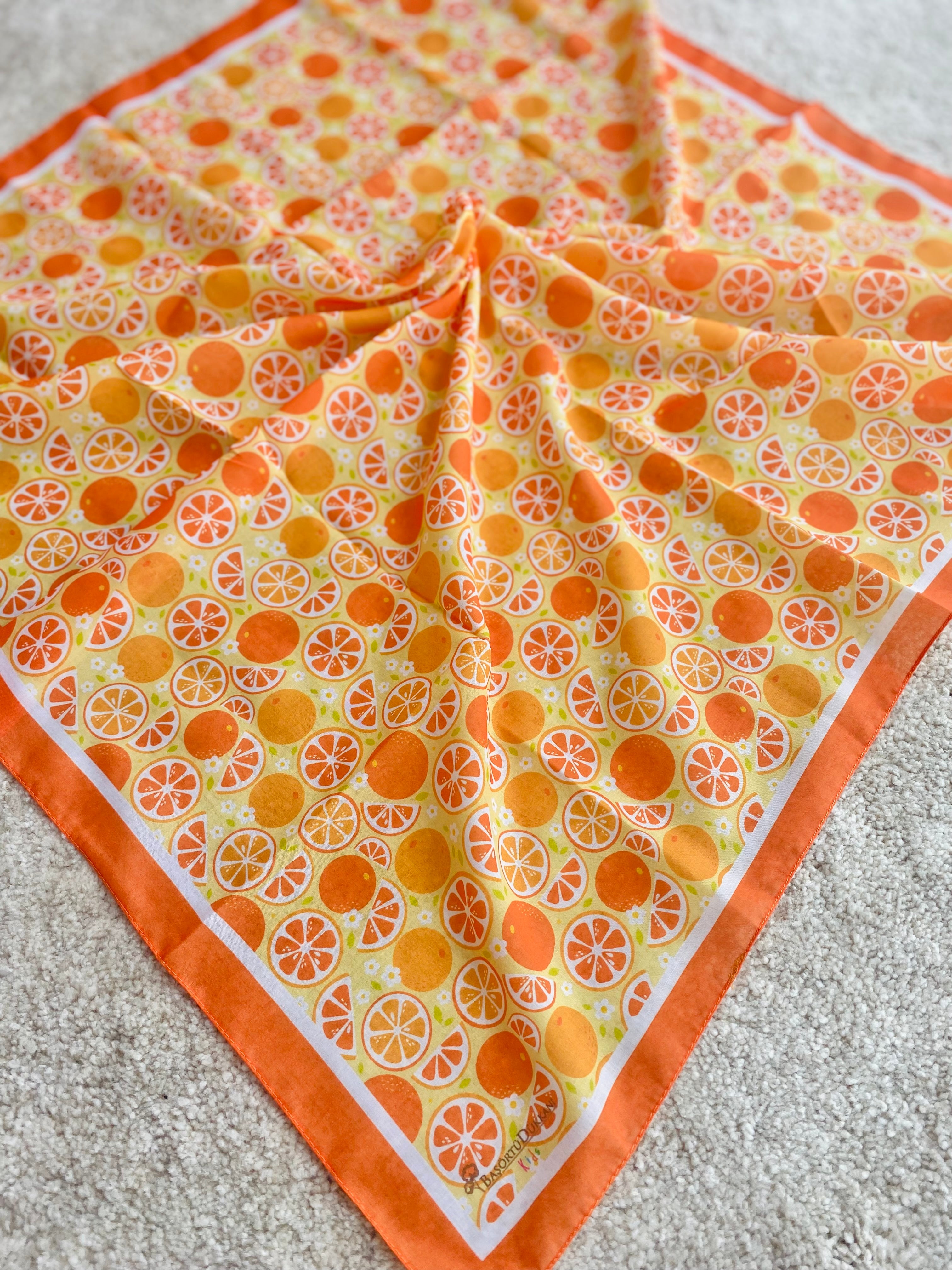 Kids Square Scarf - Orange