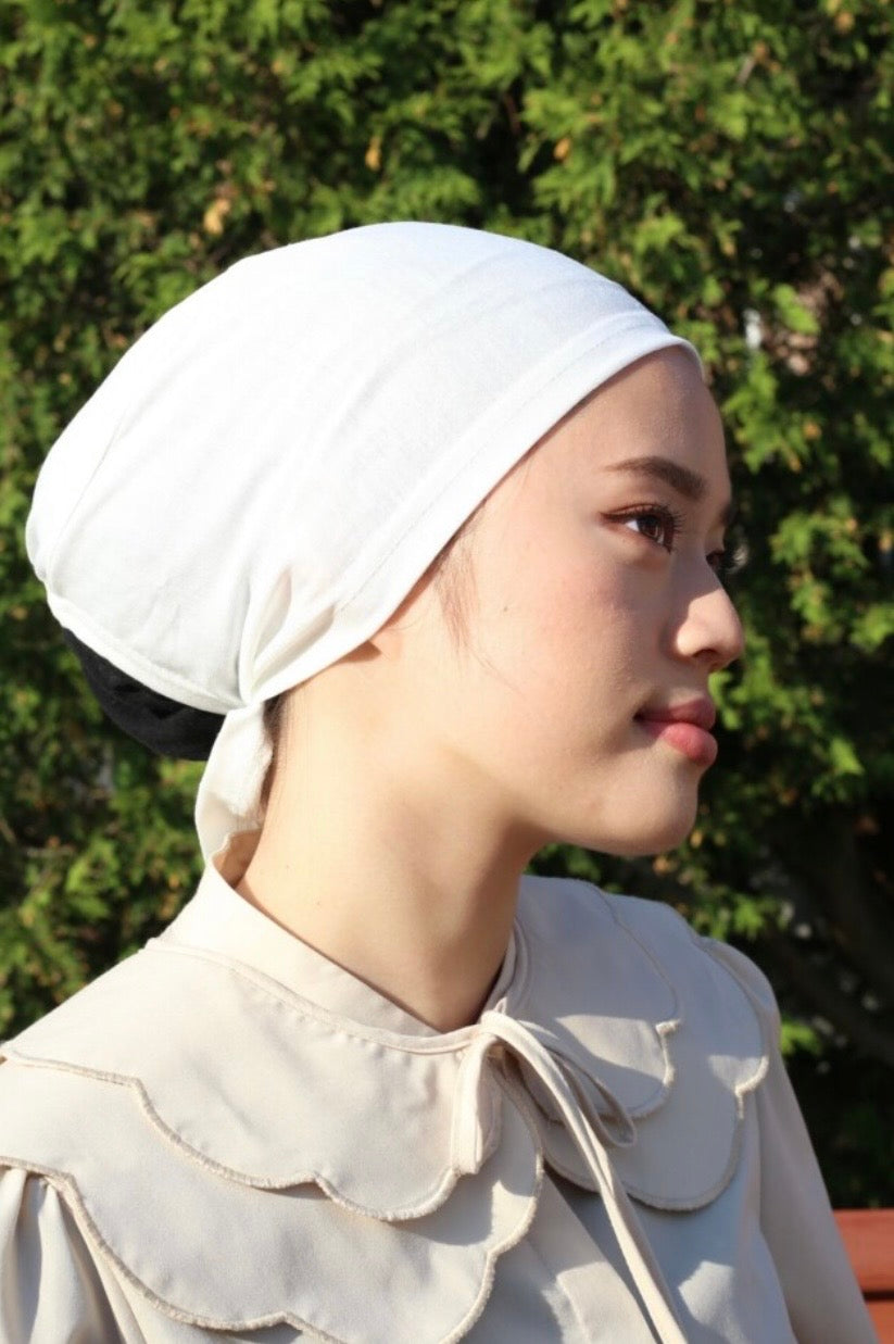Lace Bun Bonnet - Off White