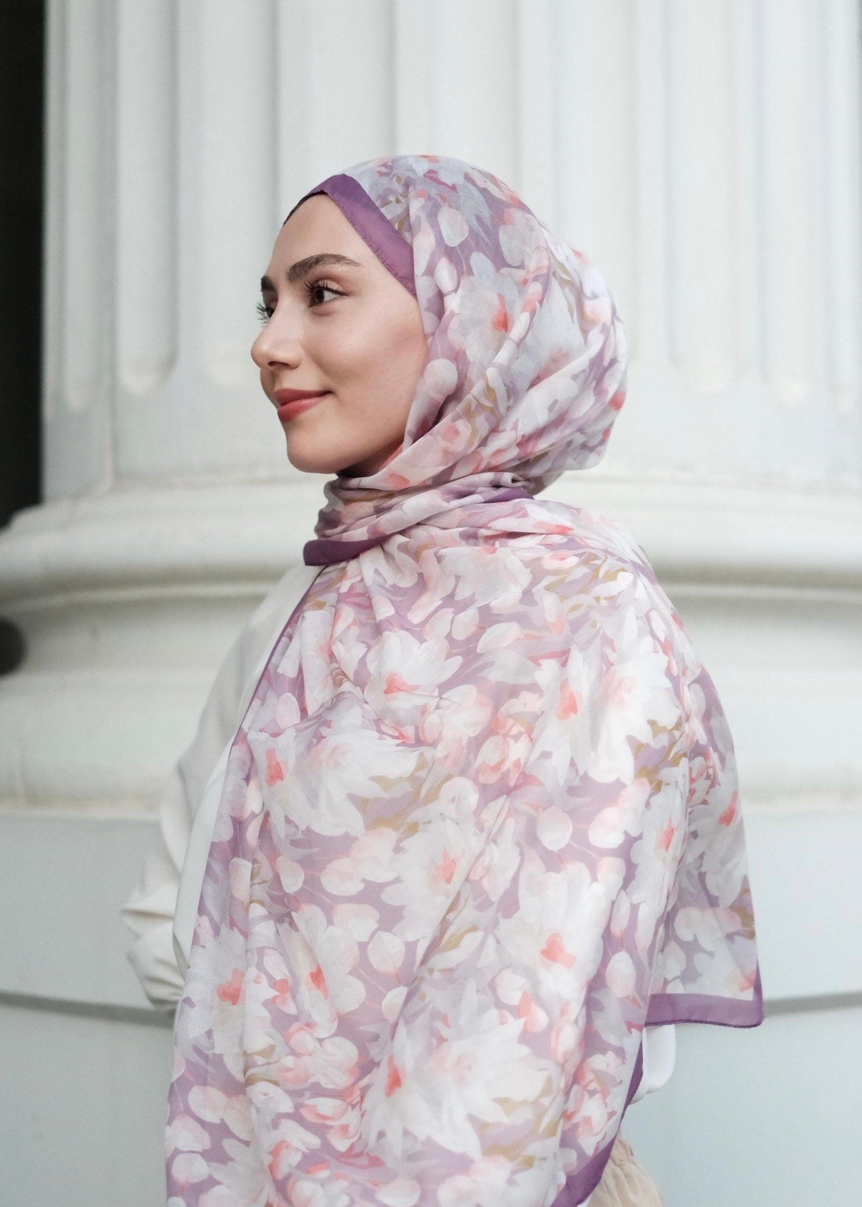Garden Design Hijab - Purple