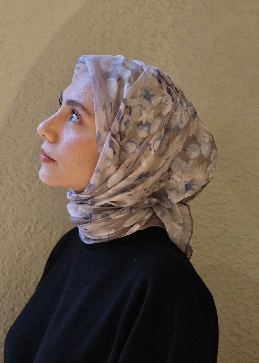 Garden Design Square Scarf - Warm Gray