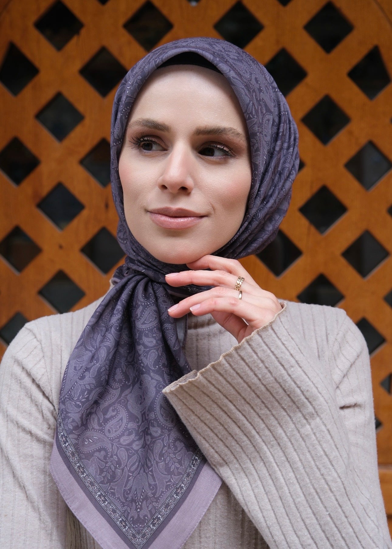 Scheherazade Square Scarf - Lavender