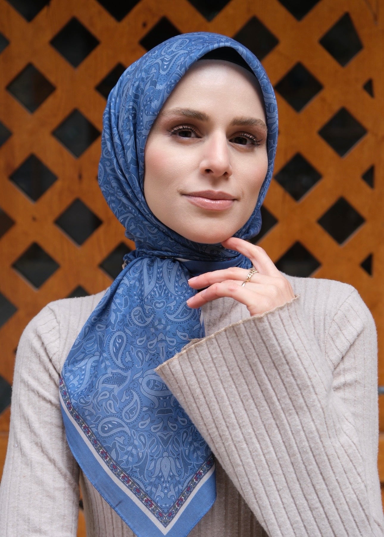 Scheherazade Square Scarf - Indigo
