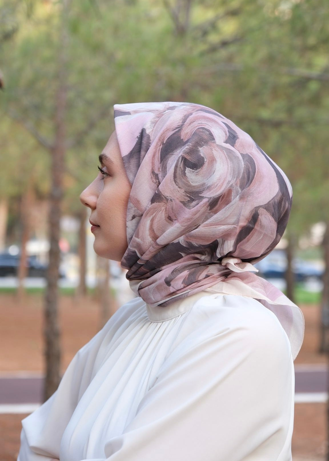 Rosara Square Scarf - Antique Pink