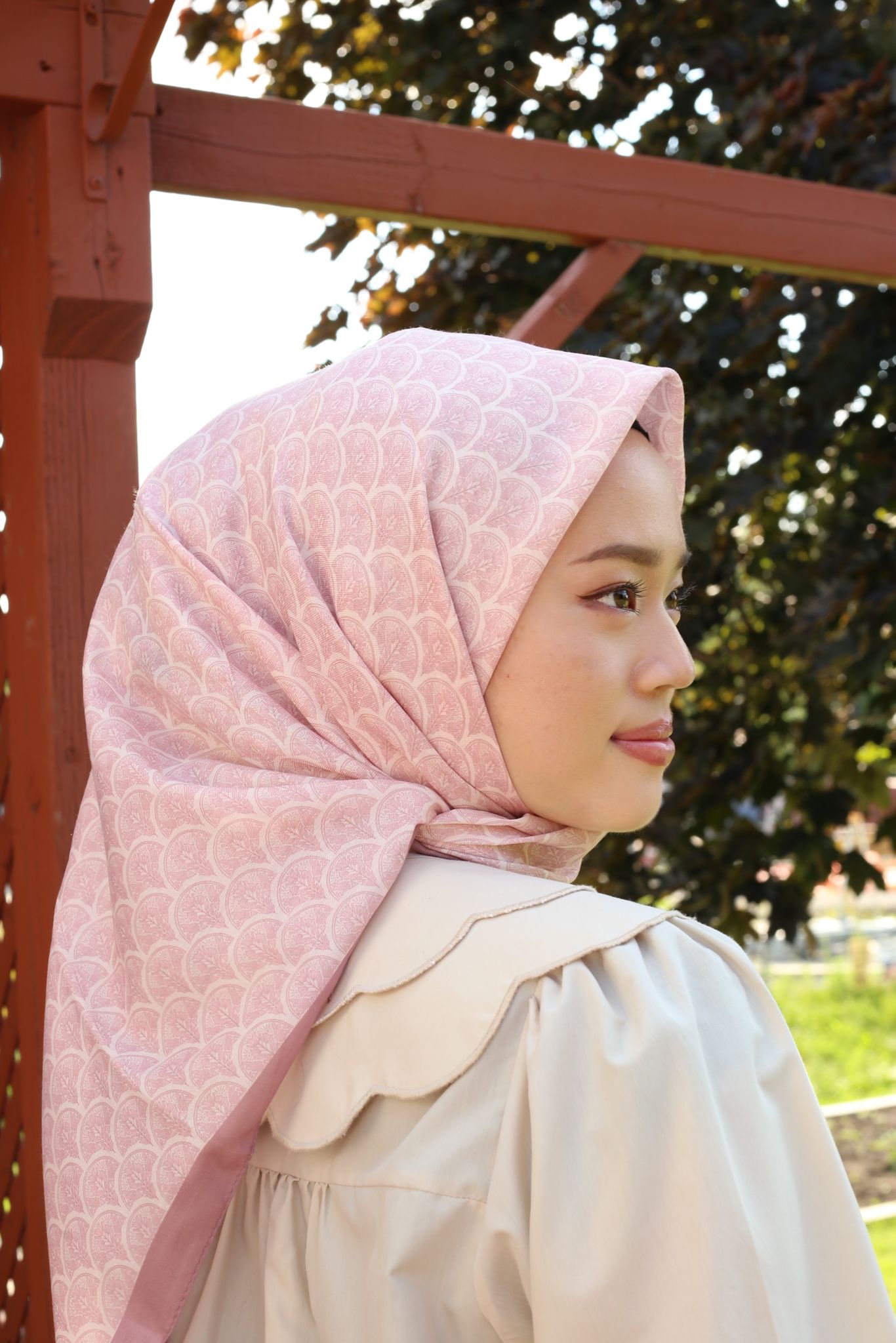 Minimal Square Scarf - Dusty Pink