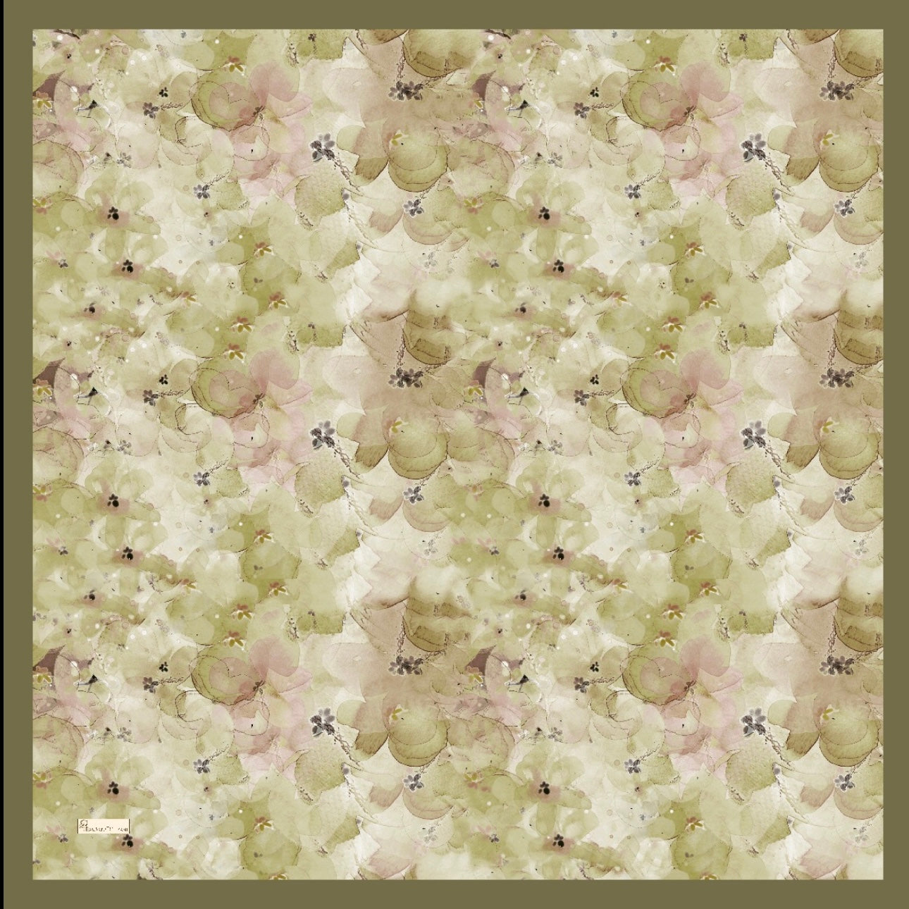 Delora Square Scarf - Oil Green