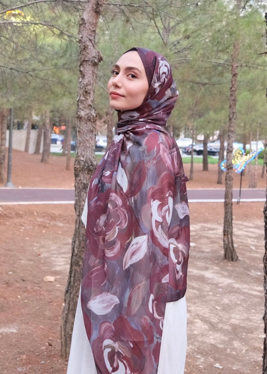 Rosara Hijab - Burgundy