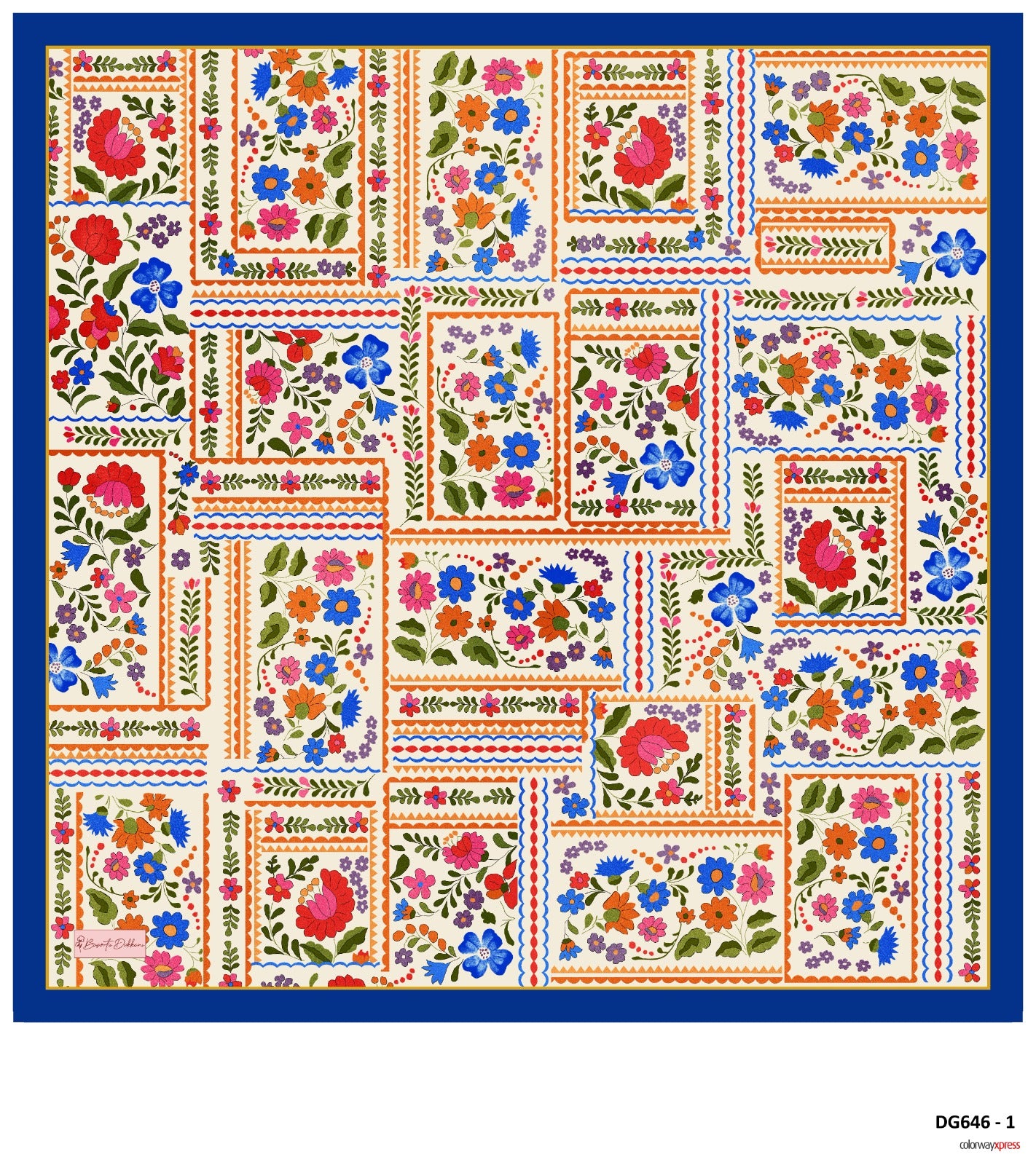 Spring Mosaic Square Scarf - Multicolor