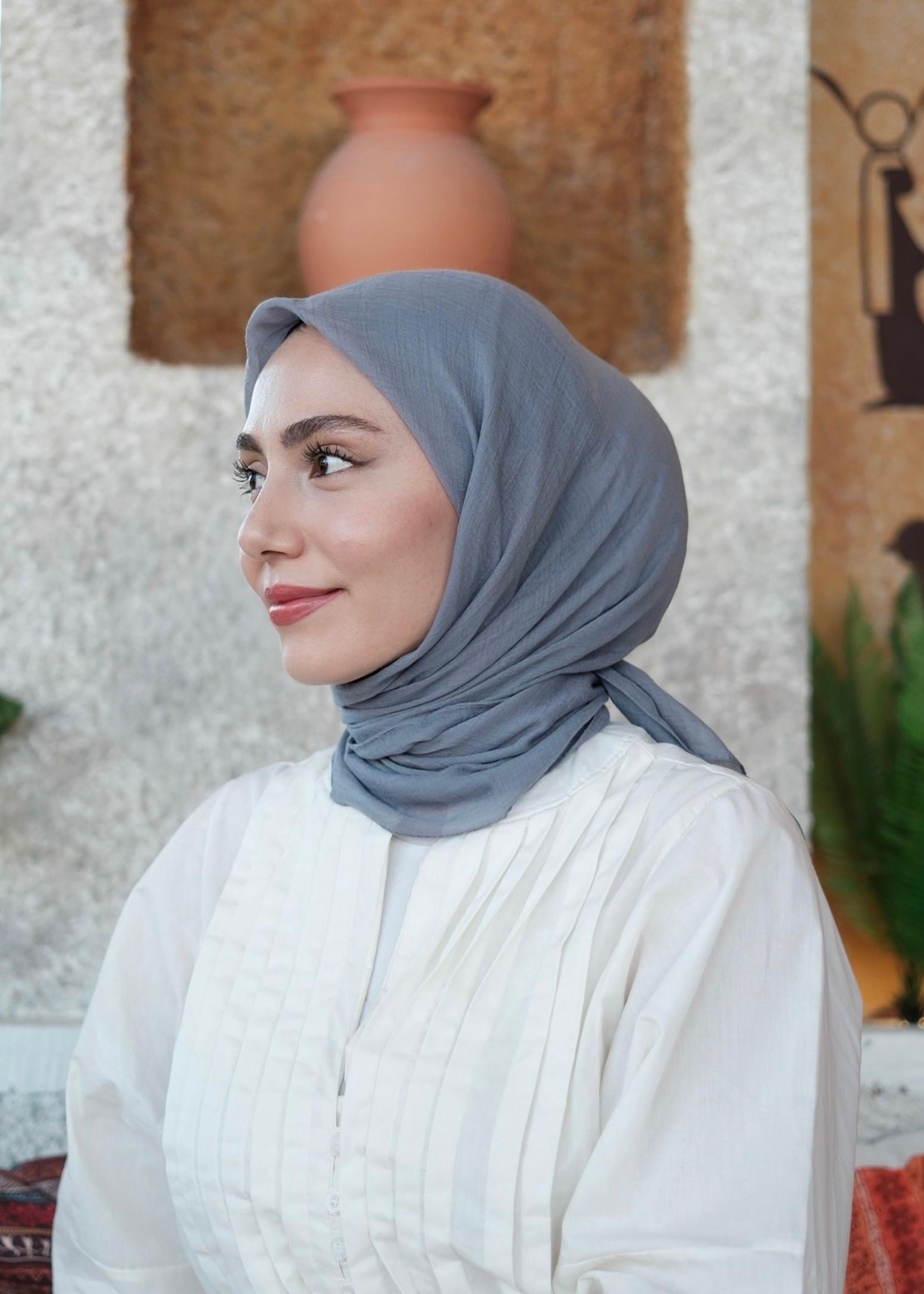 Relax Square Scarf - Blue Gray