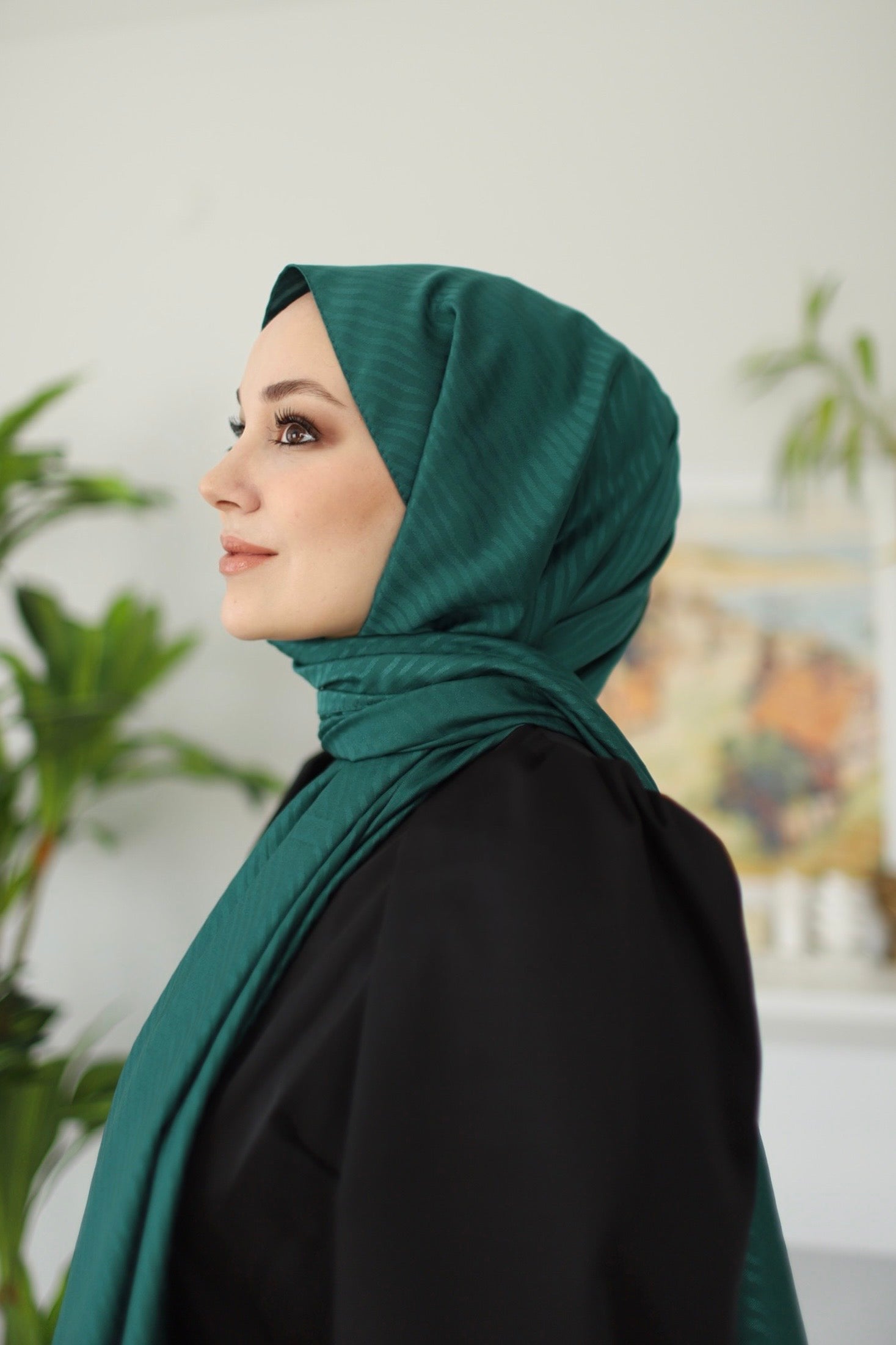 Jacquard Hijab - Emerald