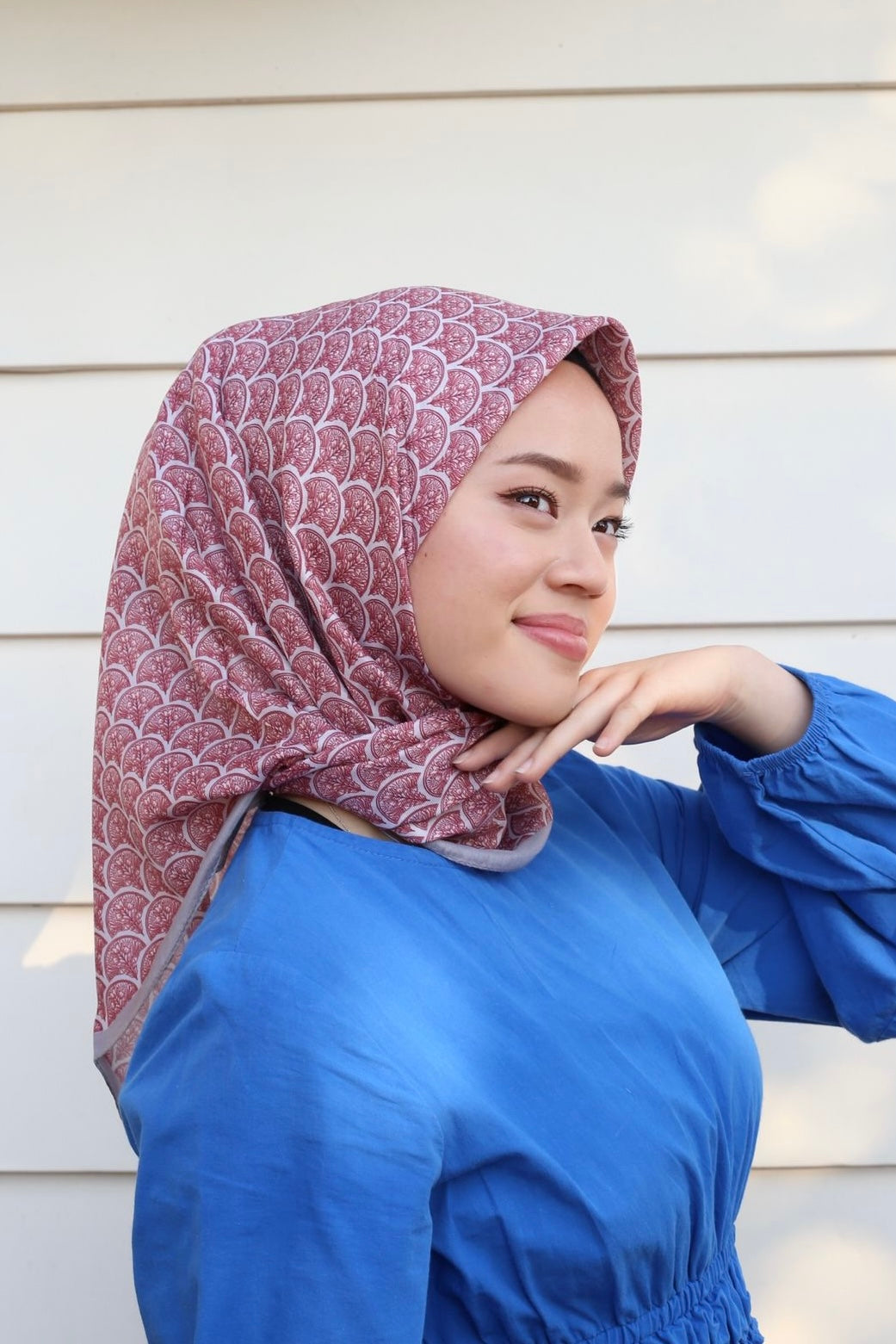 Minimal Square Scarf - Grey