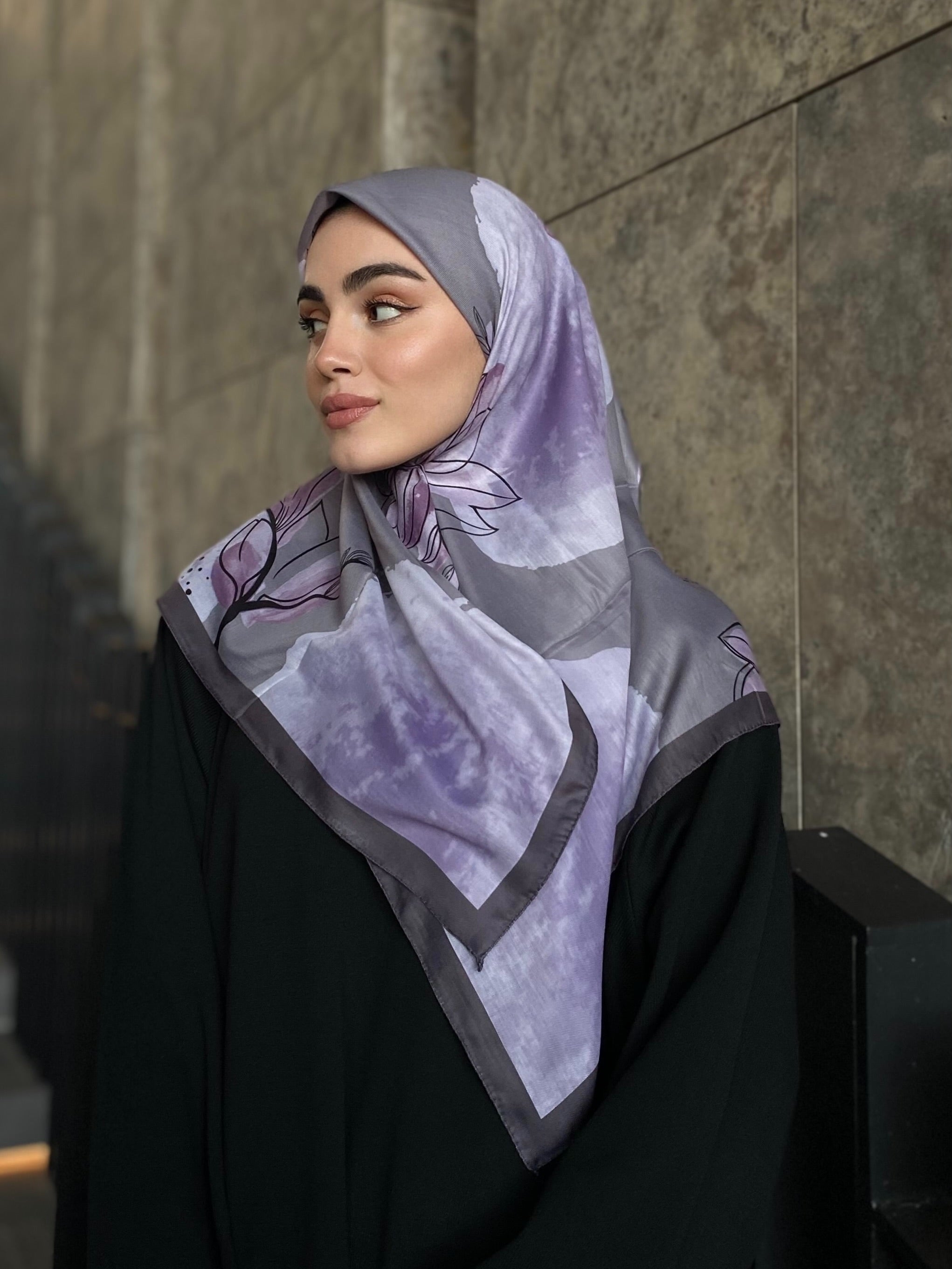 Coral Square Scarf - Lilac