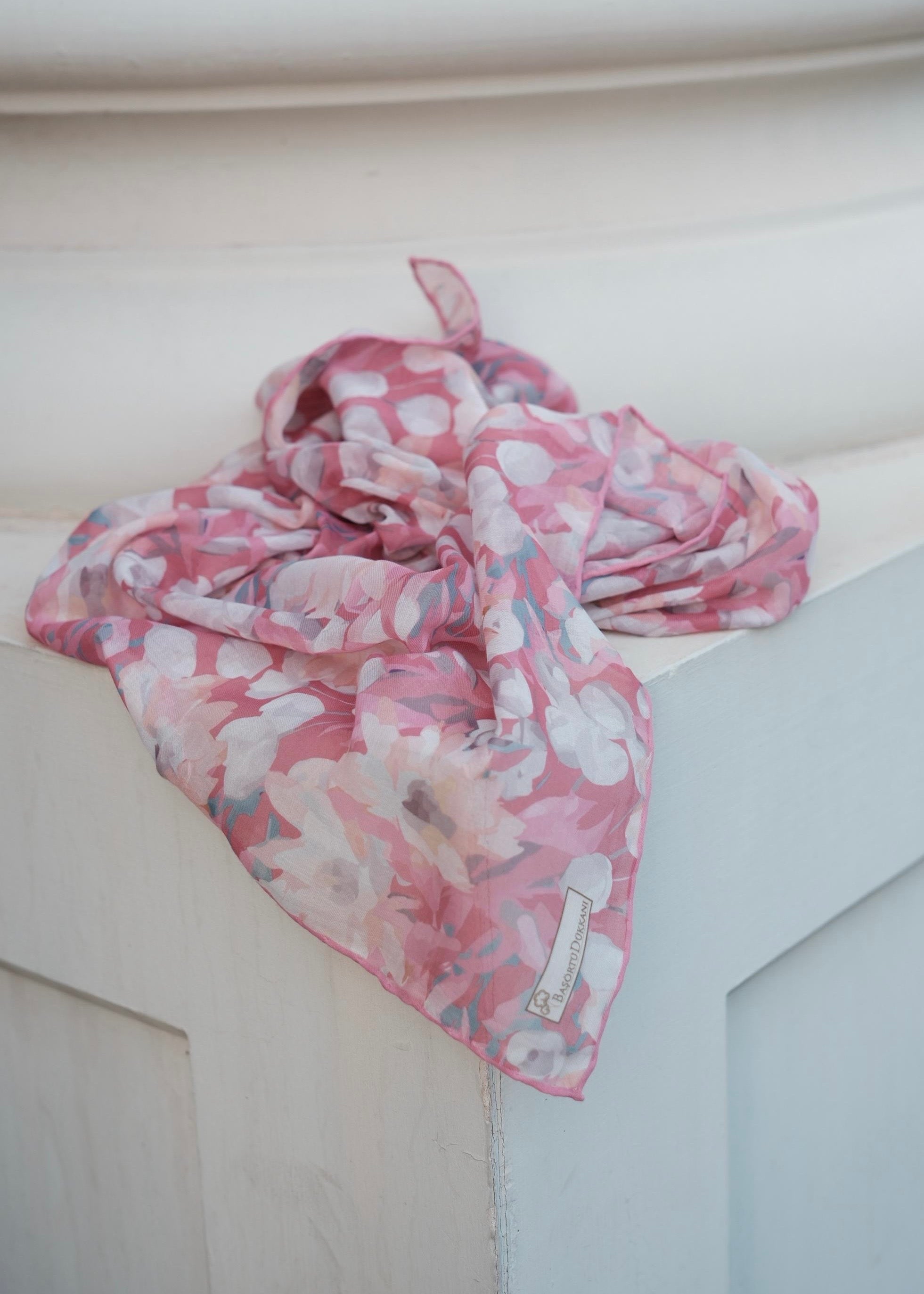 Garden Design Square Scarf - Dried Rose
