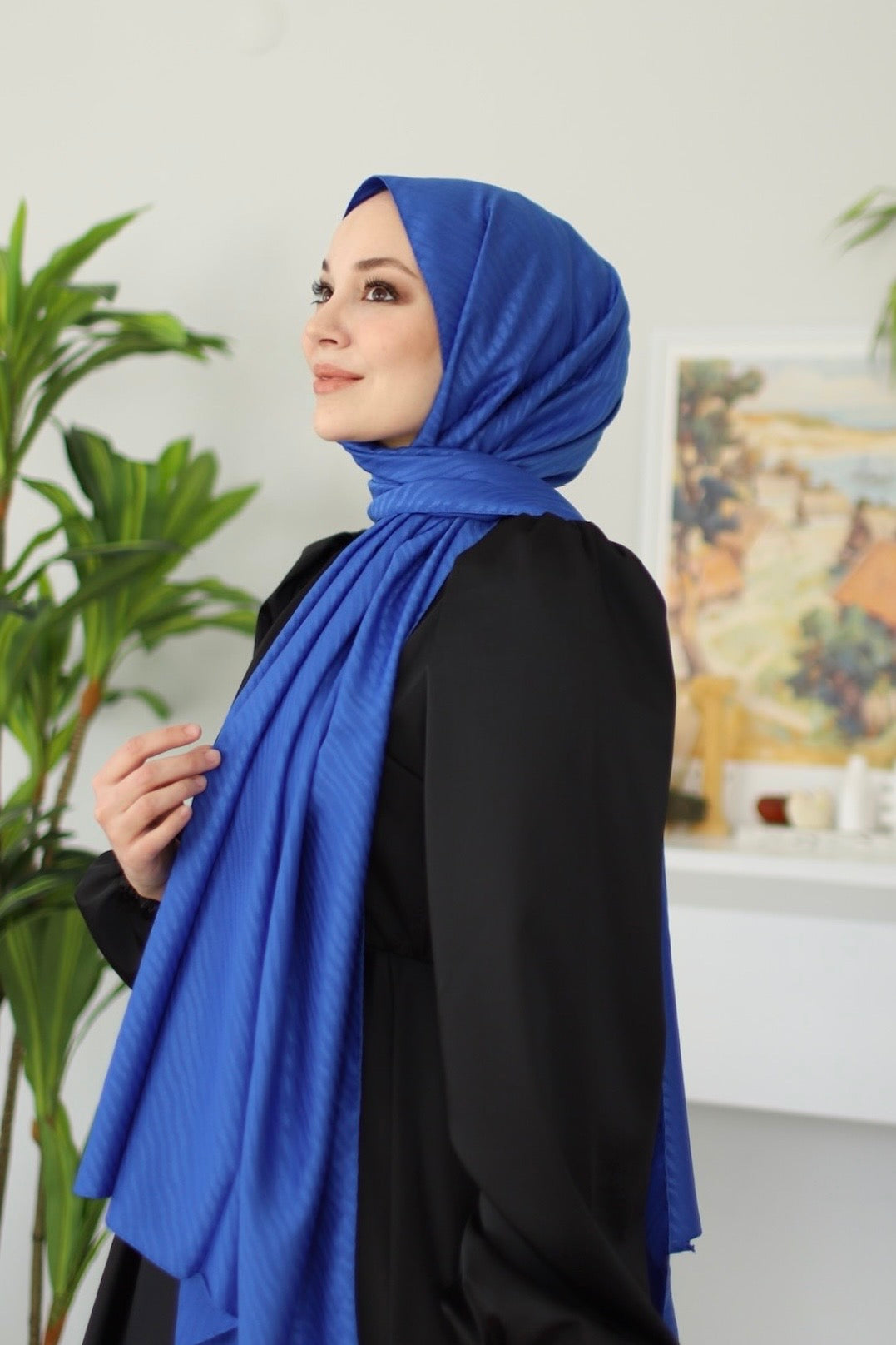 Jacquard Hijab - Royal Blue