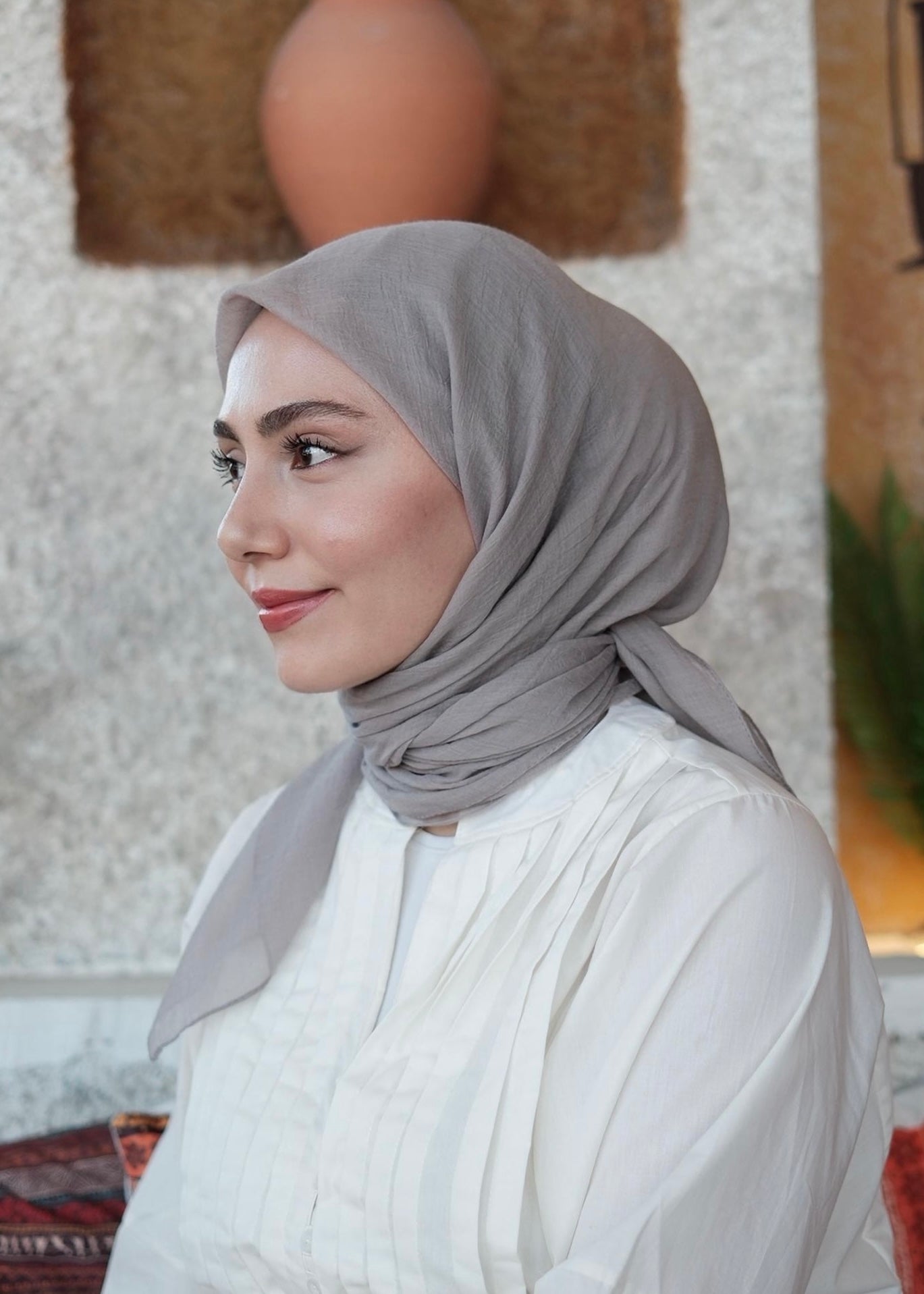 Relax Square Scarf - Purplish Gray