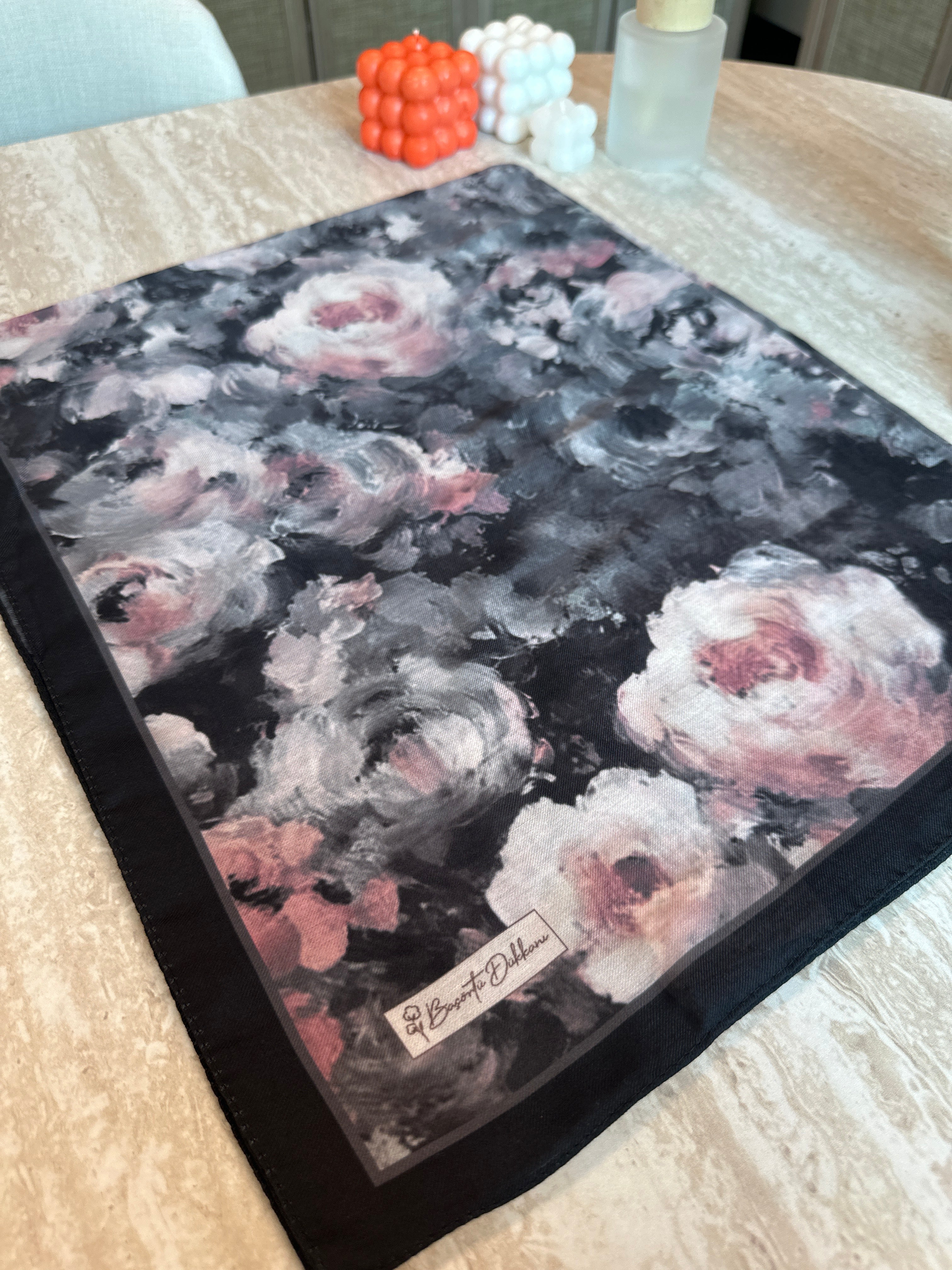 Rose Blend Hijab - Black Grey